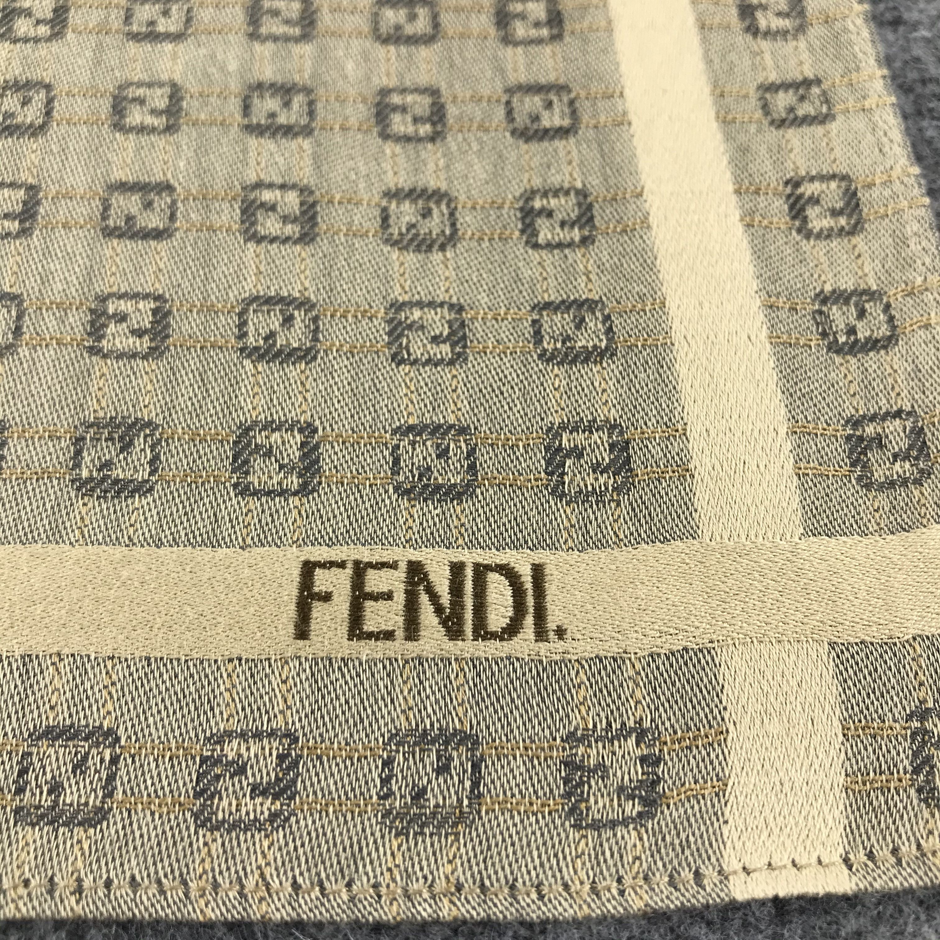 Vintage FeNdI Monogram FF Handkerchief Neckerchief Bandana SCT019 Size ONE SIZE - 5 Thumbnail