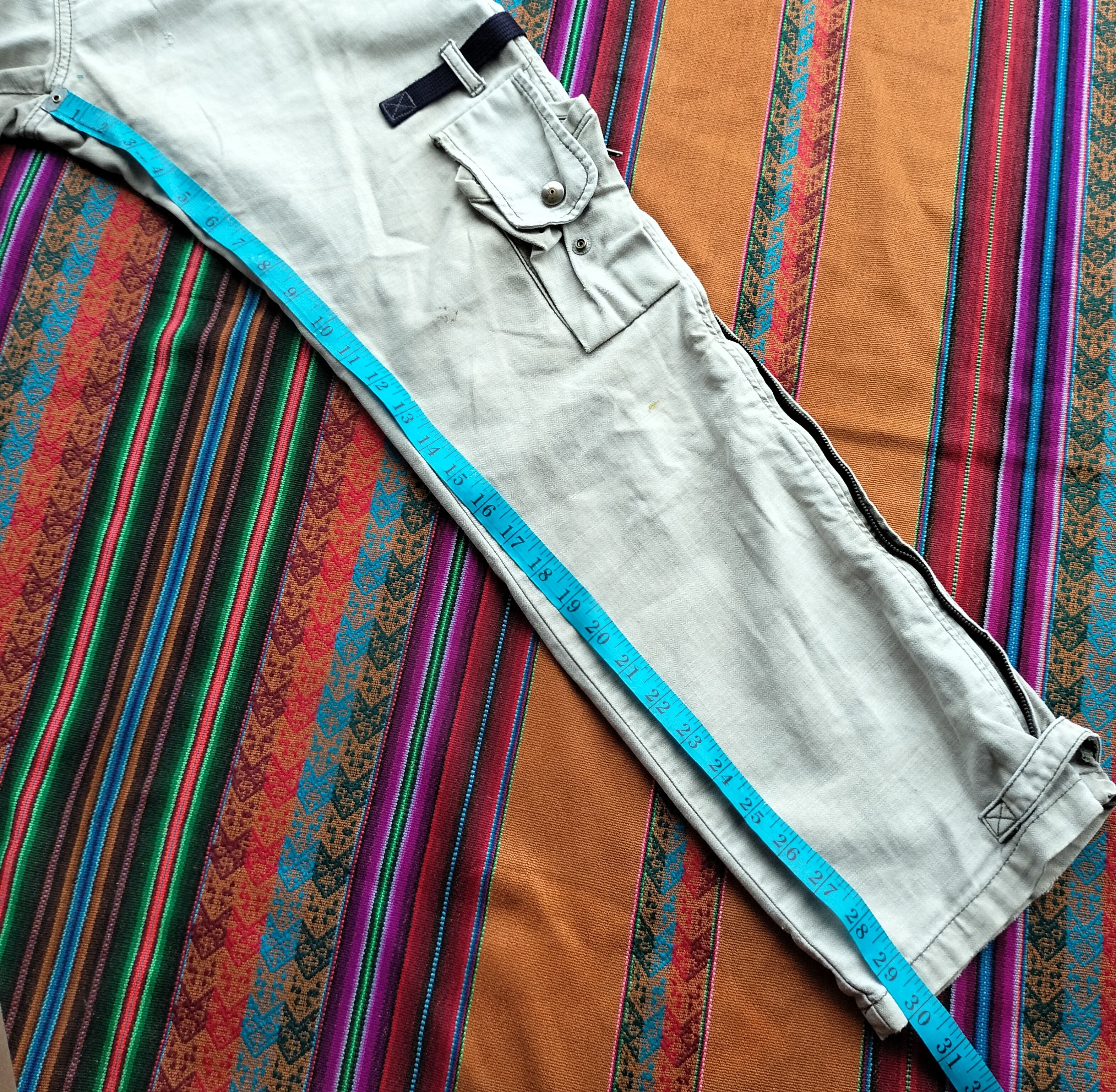 PPFM PPFM bondage zipper side distressed 3d 'cargo pants Size US 33 - 23 Thumbnail