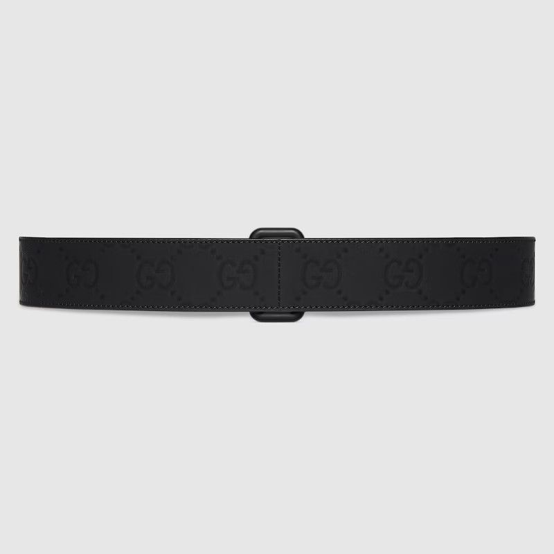 Gucci o1mt1gz0225 Size: 80 / GG Rubber-Effect Belt in Black Size 30 - 3 Thumbnail