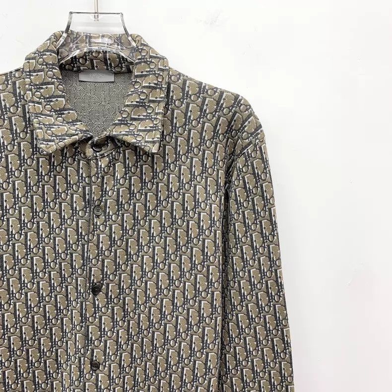Dior Dior Grey-brown logo jacquart full-print cotton lapel sing Size US S / EU 44-46 / 1 - 3 Thumbnail