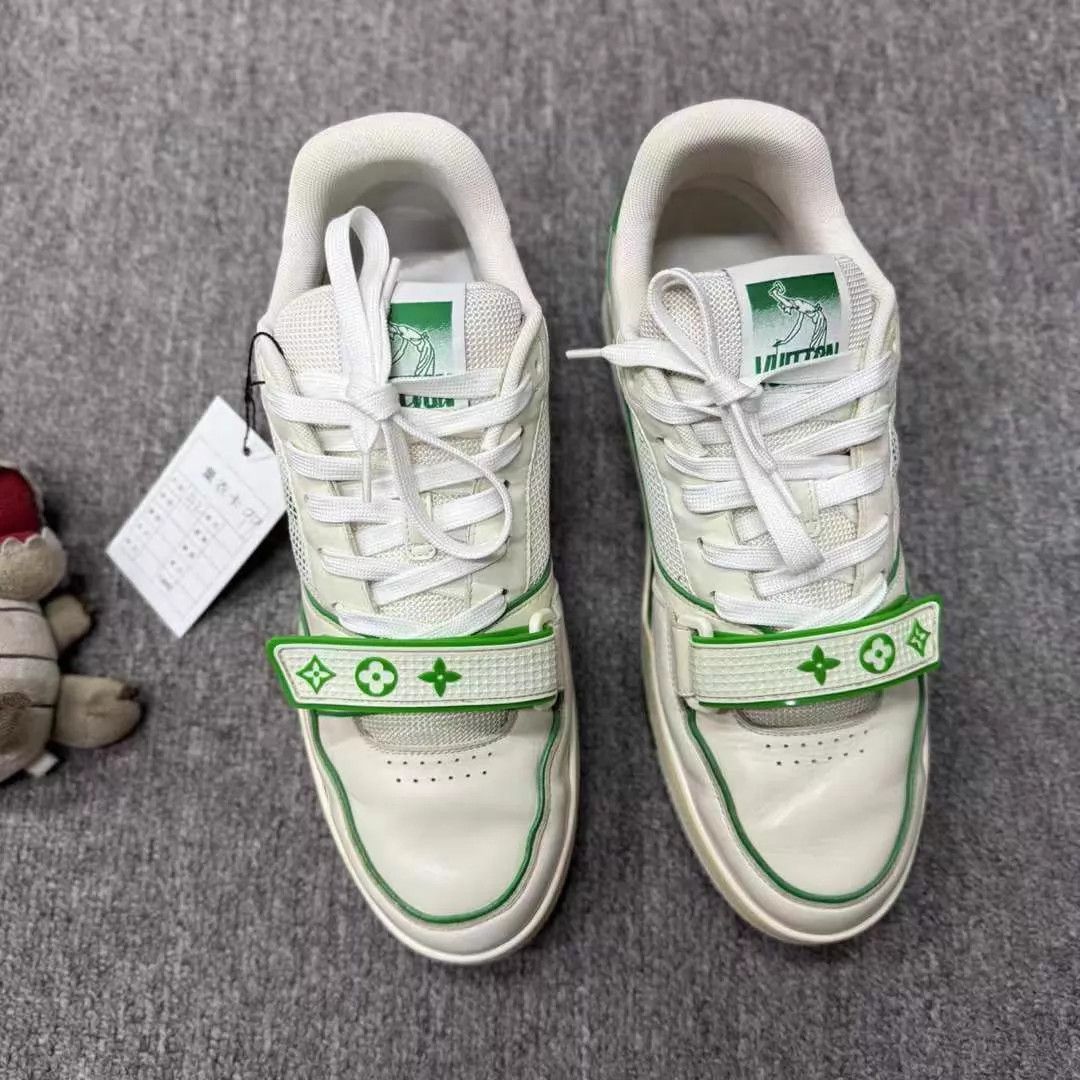 Louis Vuitton LV White Green Velcro Trainer 42 99 New Size US 9 / EU 42 - 4 Thumbnail