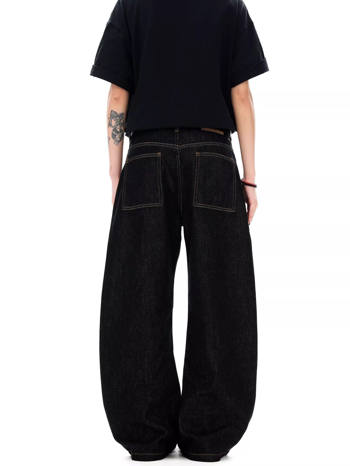 Japanese Brand Men's Casual Baggy Wide-Leg Curved-Cut Jeans Size US 32 / EU 48 - 4 Thumbnail