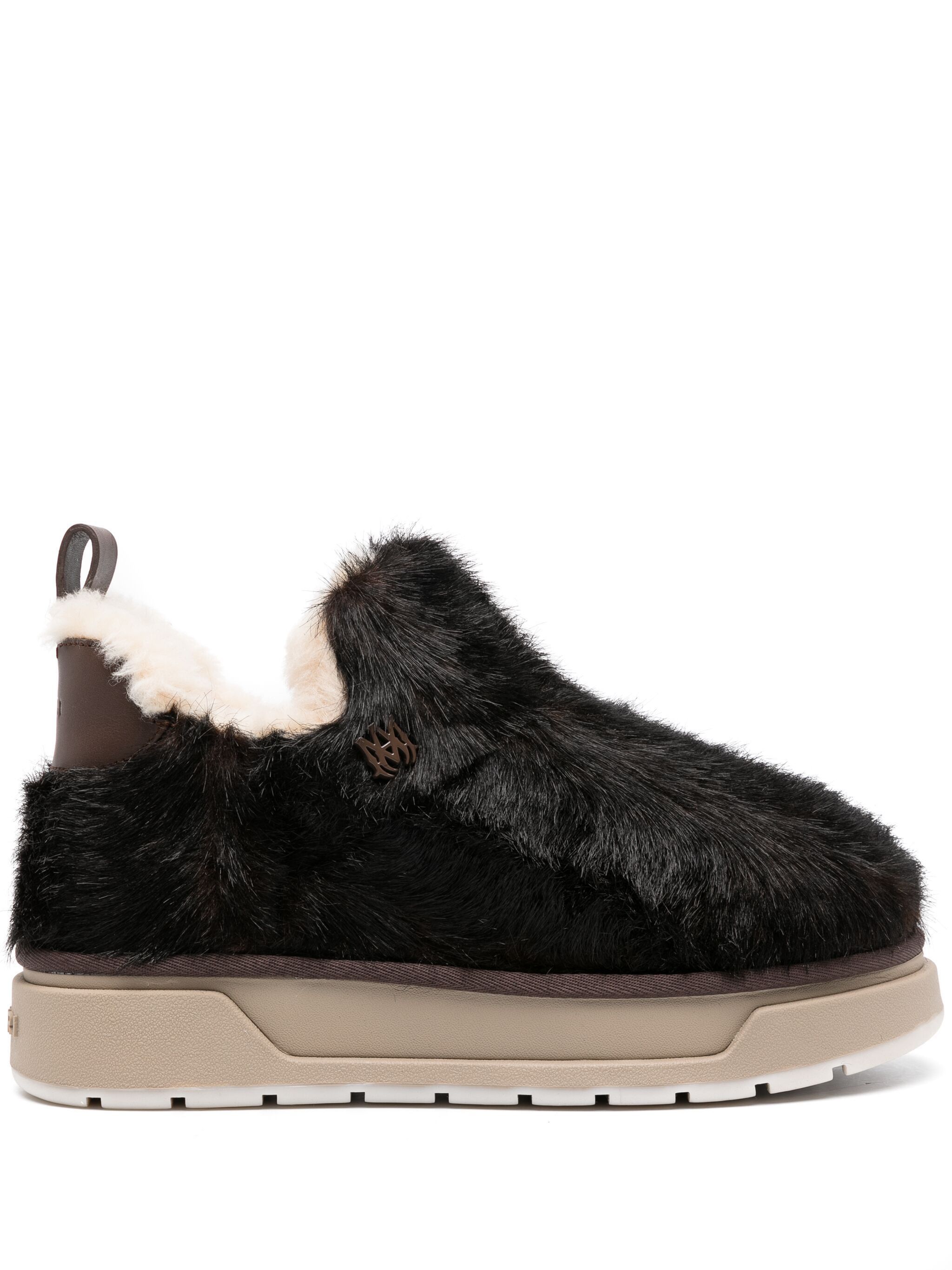 Amiri o1w1db11224 Malibu Shearling Ankle Boots in Black/Brown Size US 12 / EU 45 - 1 Thumbnail