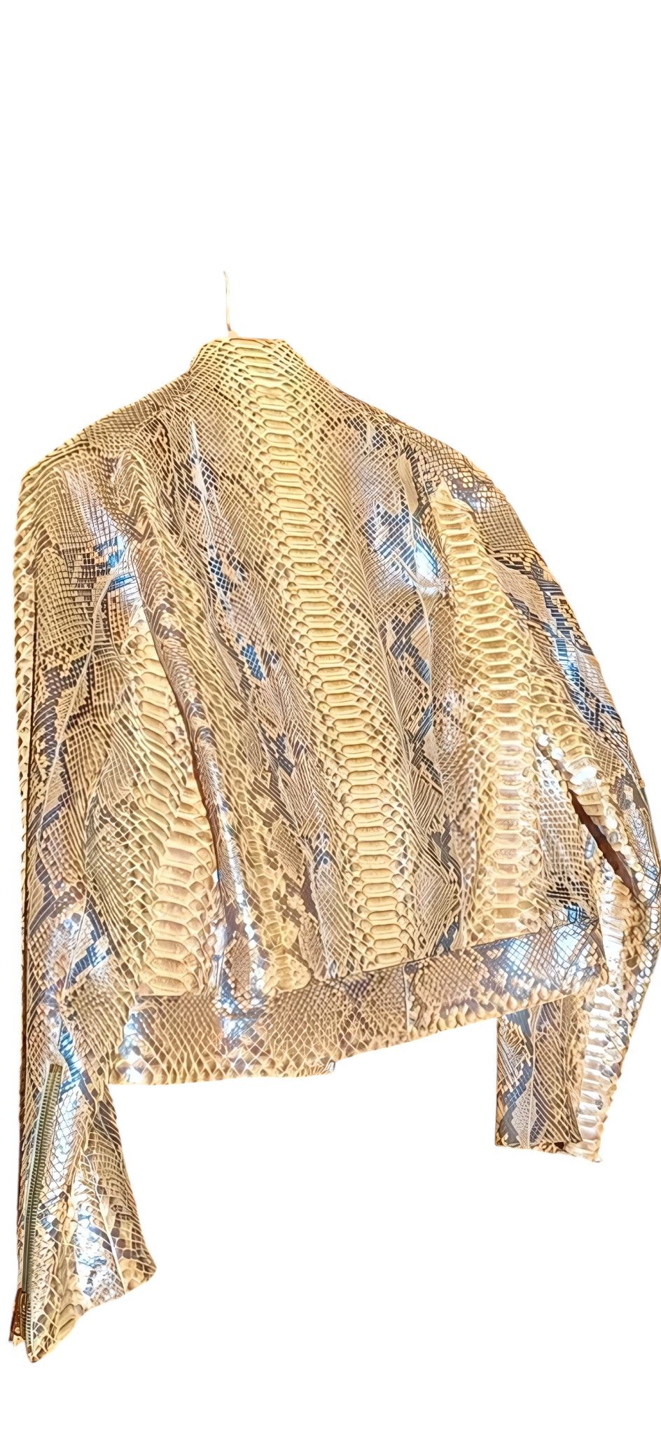 Roberto Cavalli REAL PYTHON SKIN LEATHER SHORT JACKET Size US L / EU 52-54 / 3 - 2 Thumbnail