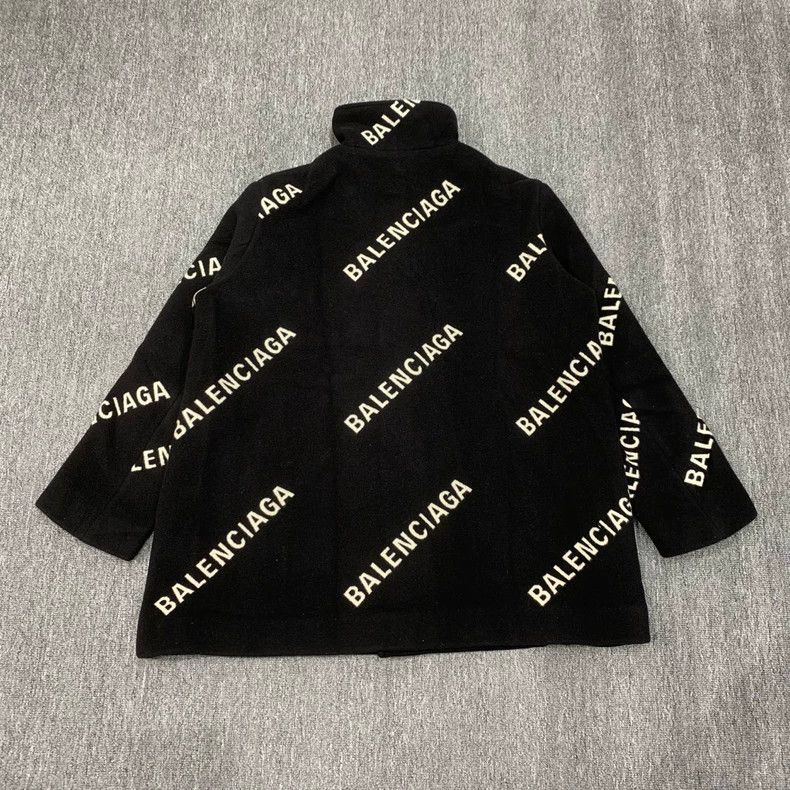 Balenciaga Balenciaga size 34 Black Bulletproof Print Wool Overcoat Size S / US 4 / IT 40 - 2 Thumbnail