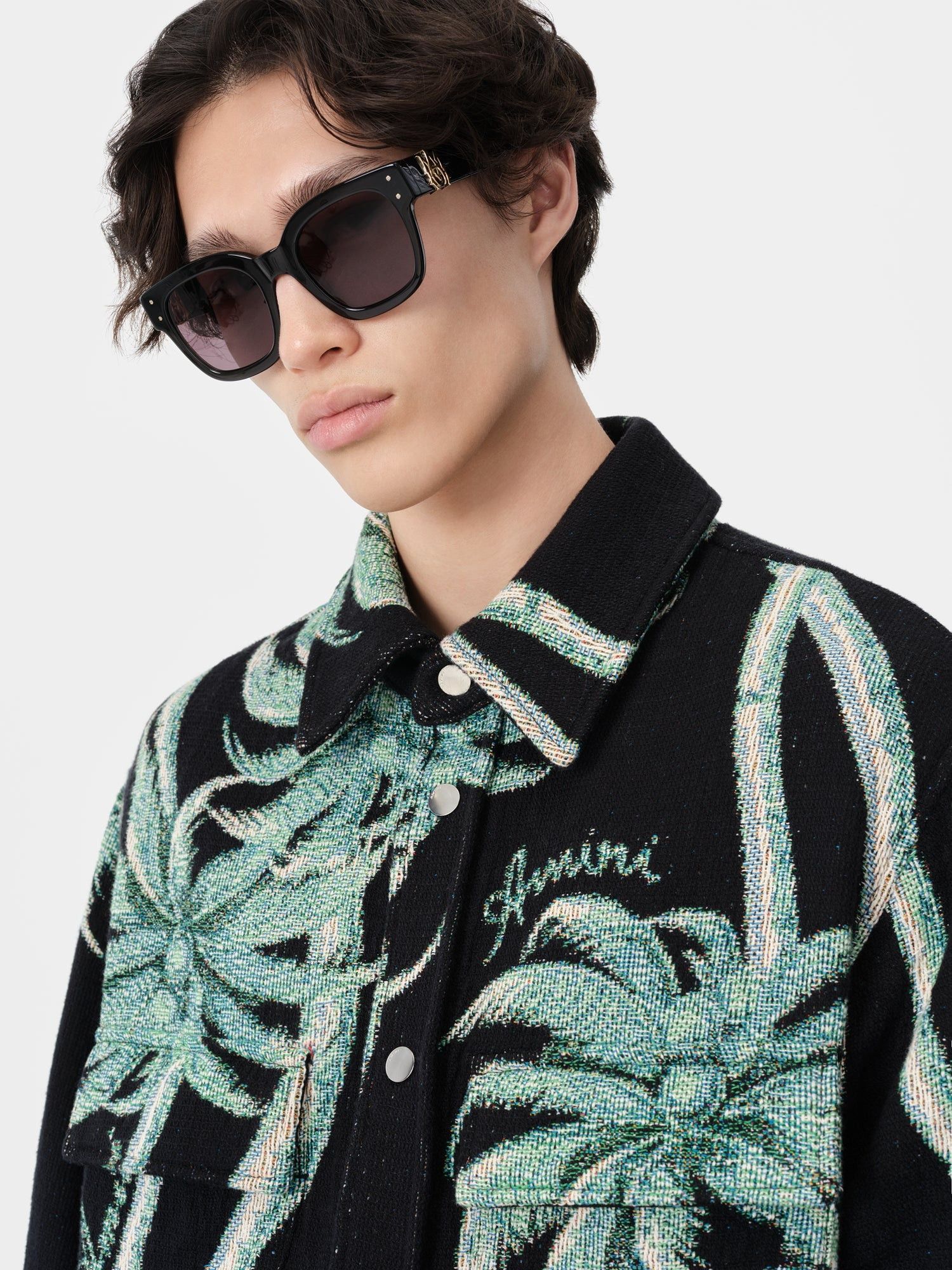 Amiri o1s1wg110725 Twisted Palms Tapestry Overshirt in Multicolor Size US L / EU 52-54 / 3 - 5 Thumbnail