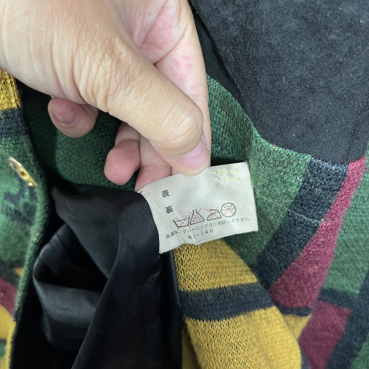 Vintage Felice Patchwork Leather Wool Coat Made in Japan Vintage Size US L / EU 52-54 / 3 - 6 Thumbnail