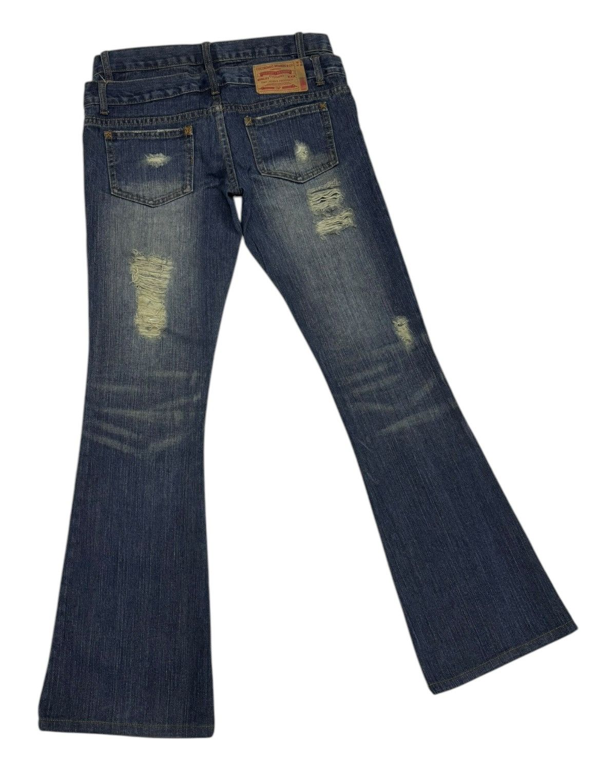 If Six Was Nine × Japanese Brand × Le Grande Bleu (L.G.B.) Cocobongo Tokyo Double Waist Flared Jeans Distressed Denim Size US 29 - 4 Thumbnail