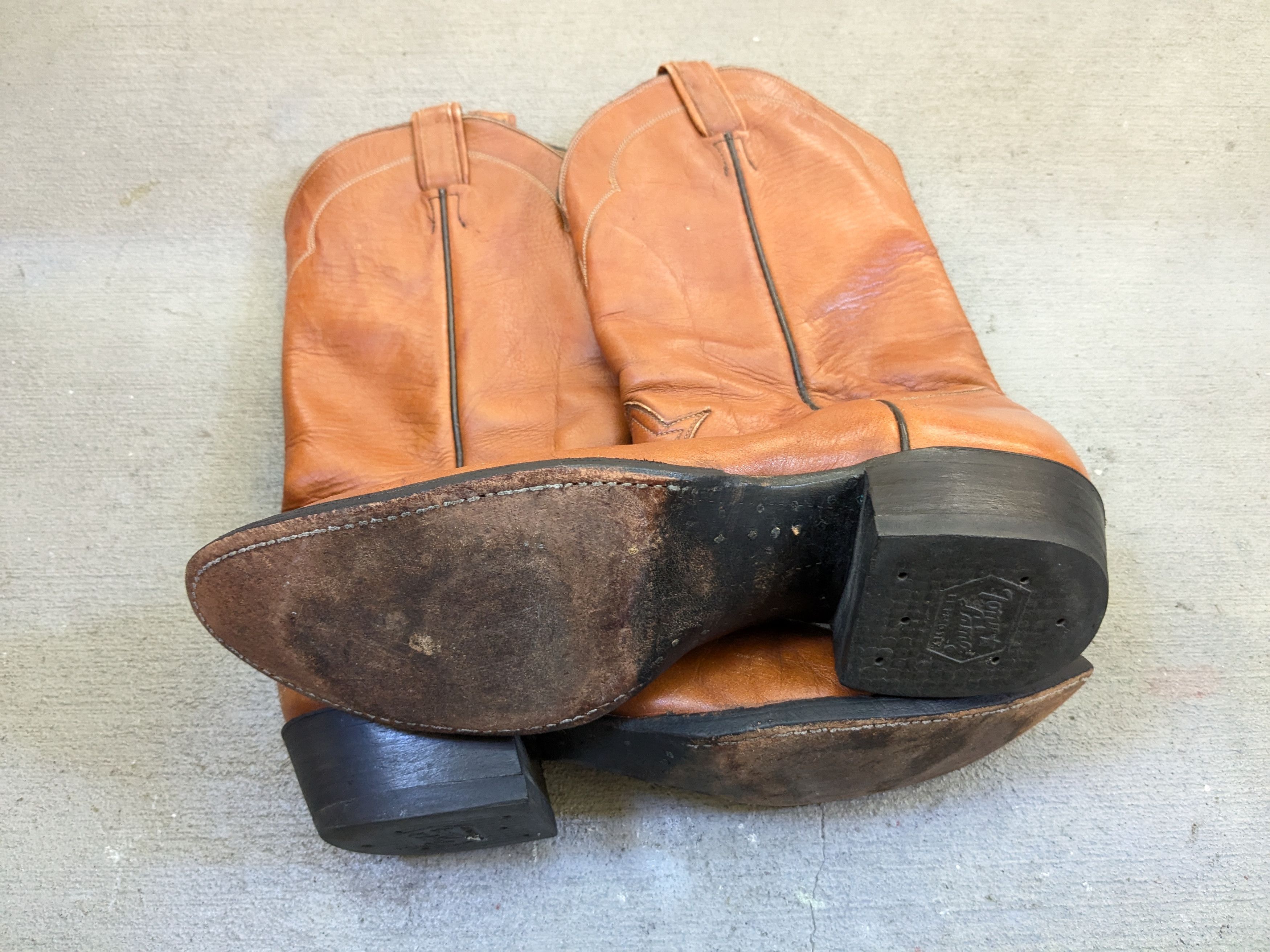 Other Tony Lama Cowboy Boots 11.5 B Narrow Brown Leather USA Size US 11.5 / EU 44-45 - 15 Thumbnail