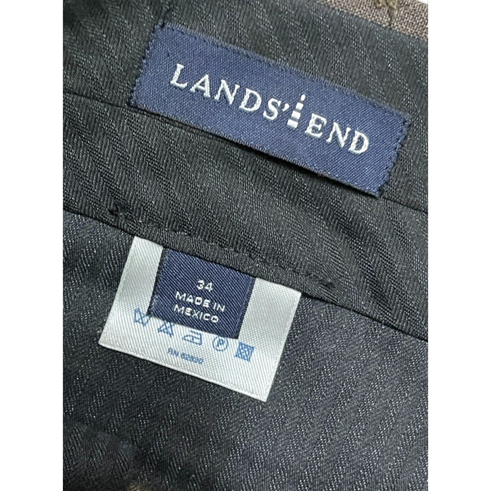 Lands' End Lands' End Pants Men's 34 Brown Pleated Dress Pants Flat Front Straight Inseam 29" Regular Size US 34 / EU 50 - 5 Thumbnail