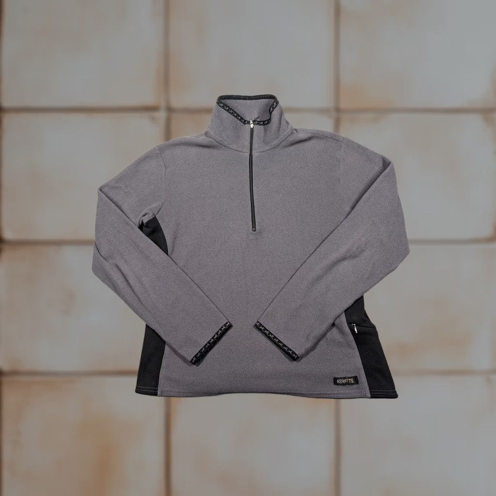 Vintage Kerrits Fleece Pullover Womens Large Gray 1/4 Zip Mock Neck Equestrian Riding Pullover Sweatshirt Size L / US 10 / IT 46 - 1 Thumbnail