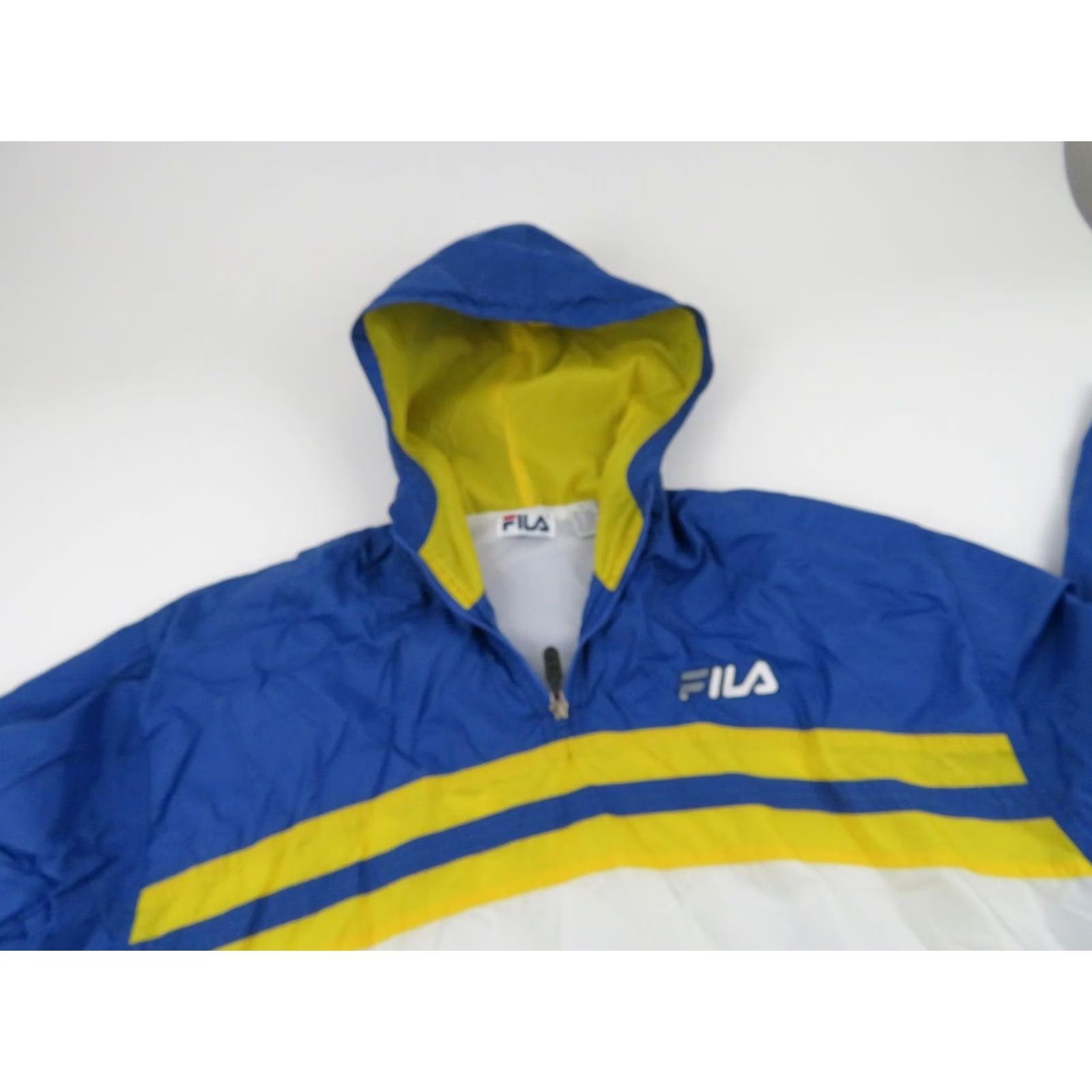 Fila VINTAGE FILA Hooded Windbreaker Jacket Mens XL Striped Blue 90s 80s Y2K Logo Athletic Streetwear Size US XL / EU 56 / 4 - 4 Thumbnail