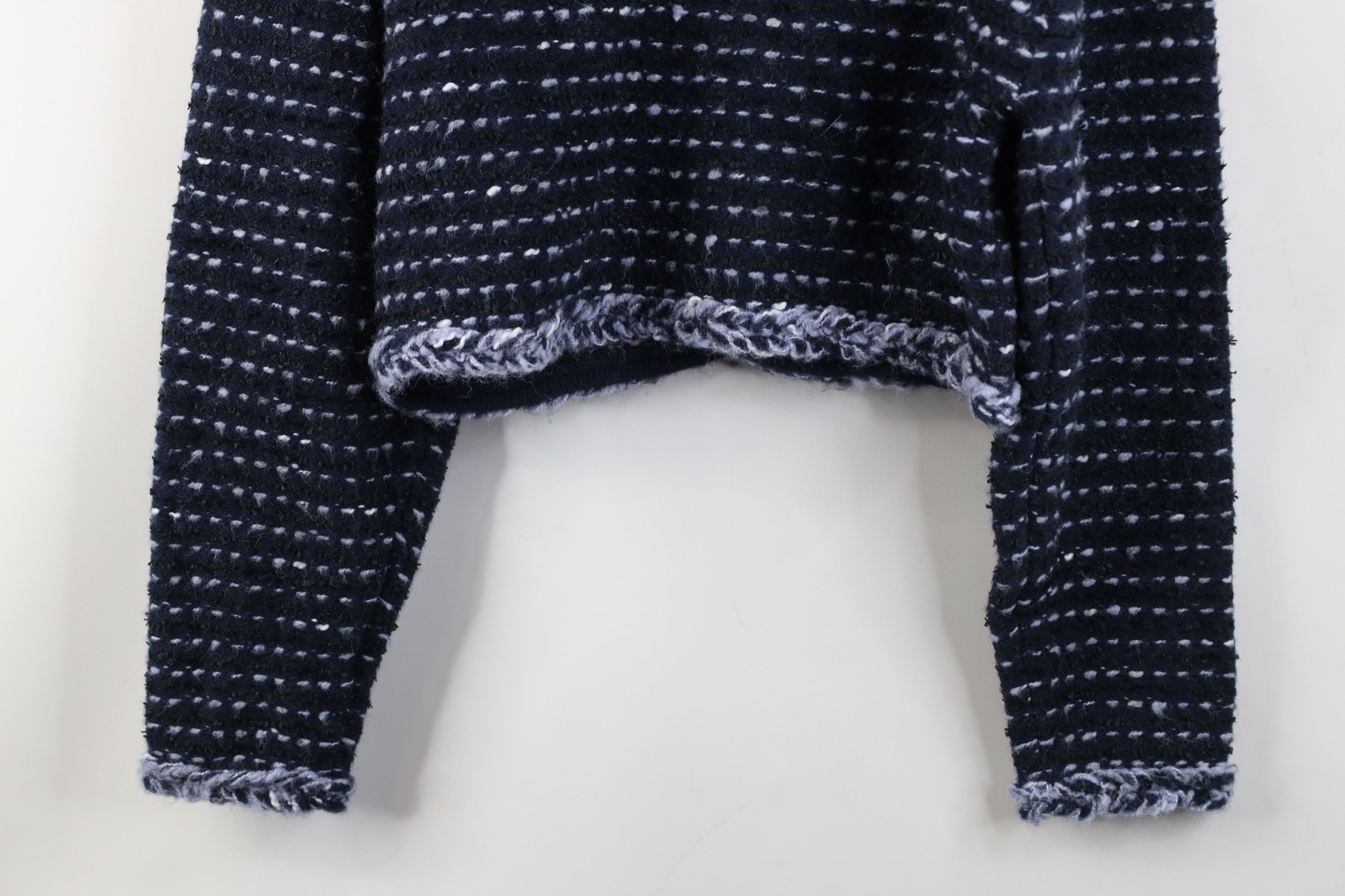 J.Crew J Crew Marled Yarn Wool Alpaca Lady Jacket Striped Blue Size M / US 6-8 / IT 42-44 - 14 Thumbnail