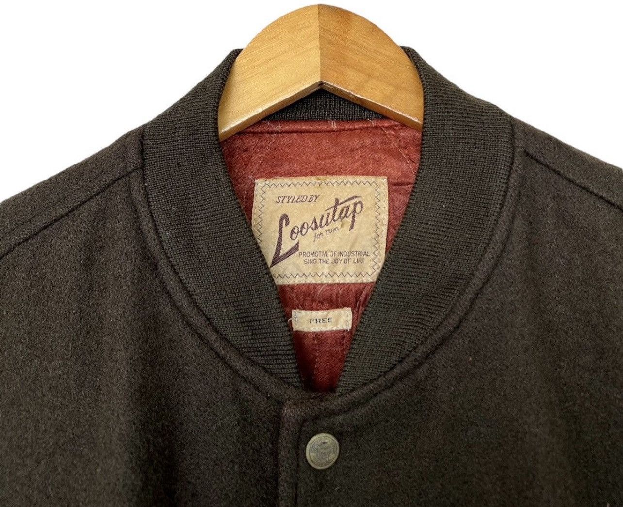 Vintage Loosutap Patch Embroidered Green Leather Varsity Jacket Size US L / EU 52-54 / 3 - 7 Thumbnail