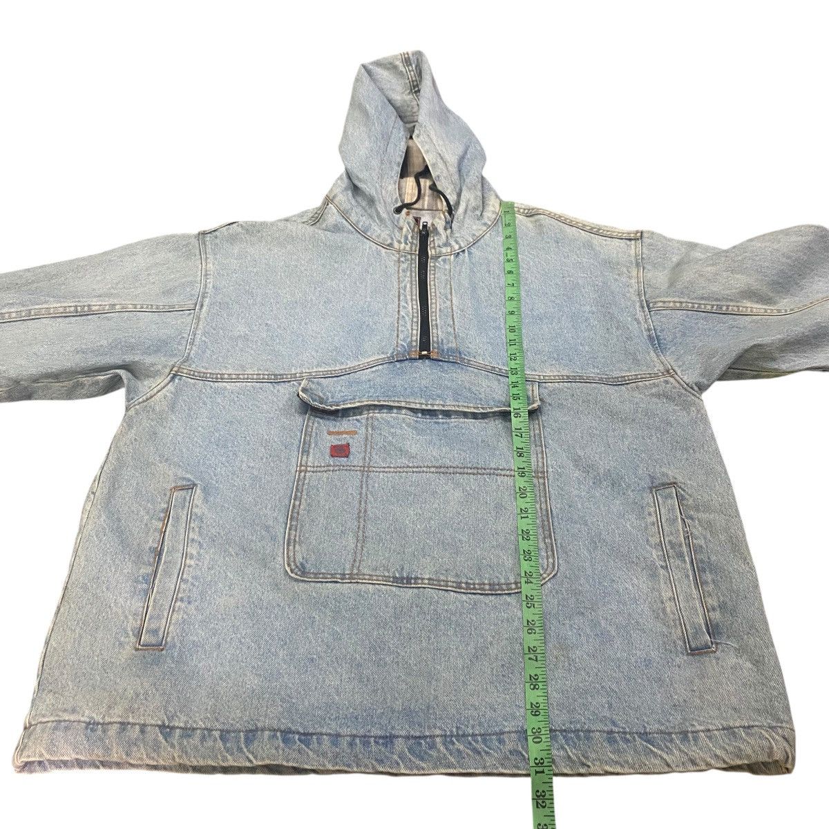 Gotcha × Vintage Vintage 90s Gotcha Denim Anorak Hoodie Half Zip Sweatshirt Size US L / EU 52-54 / 3 - 15 Thumbnail