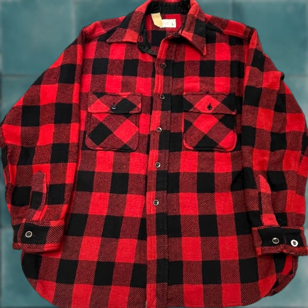 JCPenney VINTAGE Towncraft JCPenney Buffalo Men L Tartan Plaid Wool Flannel Jacket Shirts? Size US L / EU 52-54 / 3 - 1 Thumbnail