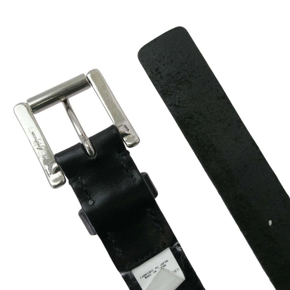 Yohji Yamamoto Yohji Yamamoto POUR HOMME Logo Embossed Cowhide Leather Belt Size 34 - 4 Thumbnail