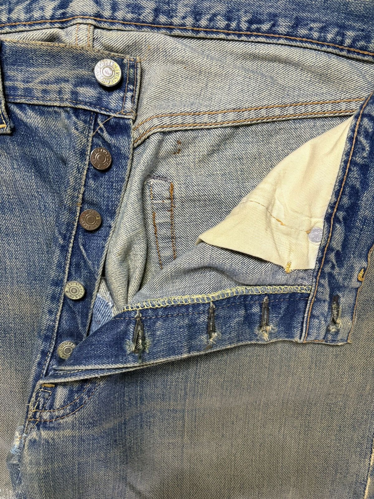 Levi's SICK VINTAGE 60s Levis 501 Big E Selvedge Jeans Button 16 Size US 33 - 5 Thumbnail