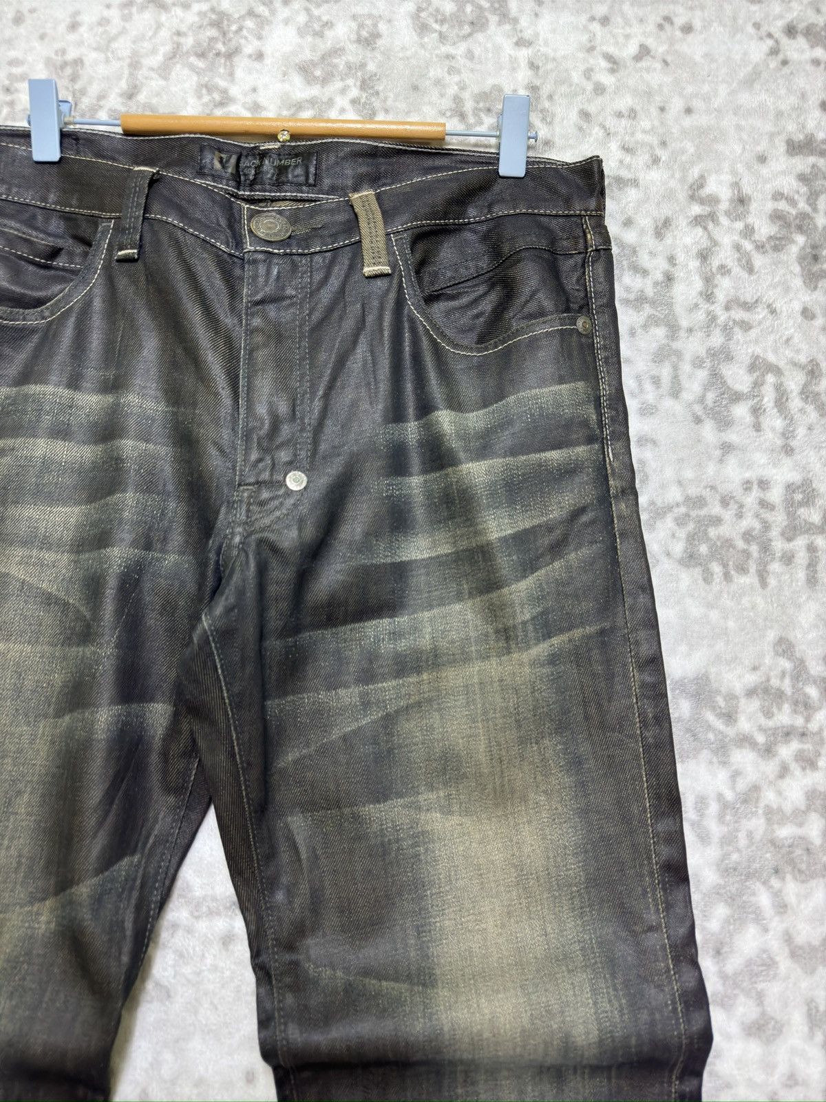 Vintage Back Number Vintage Waxed Washed Claw Marks Denim Japan Size US 34 / EU 50 - 5 Thumbnail