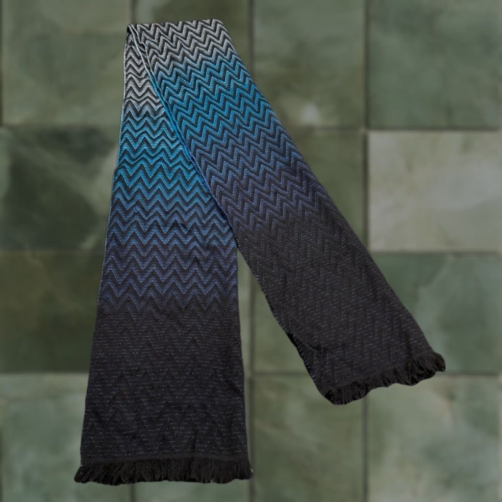 Missoni Missoni Zig Zag Scarf 100% Wool Made In Italy, Multicolor, Women, Rectangle, Knit, Wool, Pattern Zigzag, Cardigan? Size ONE SIZE - 1 Thumbnail