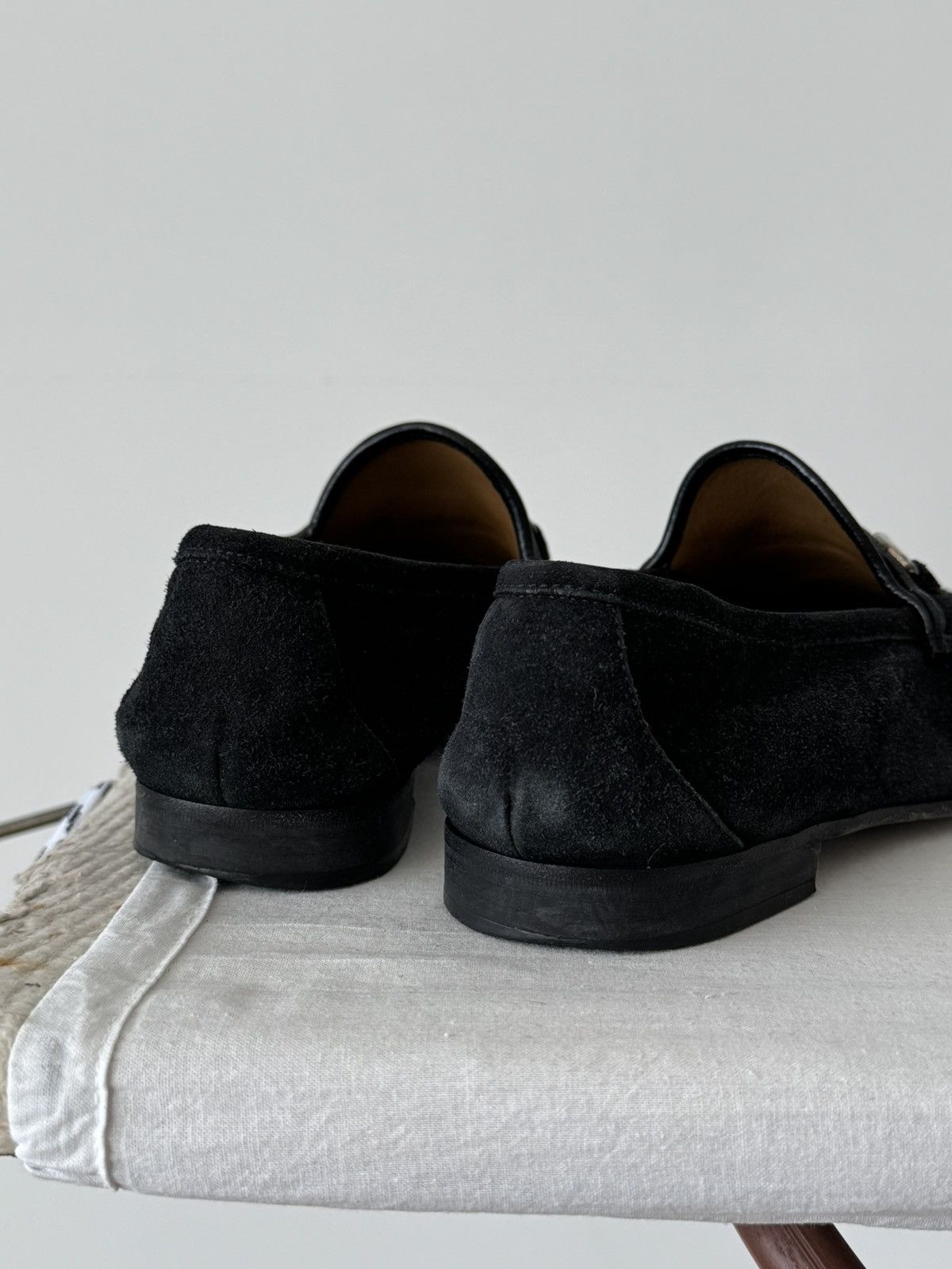 Gucci × Tom Ford × Vintage Vintage Gucci Black Horse Bit Suede Loafers Size US 8 / EU 41 - 6 Thumbnail