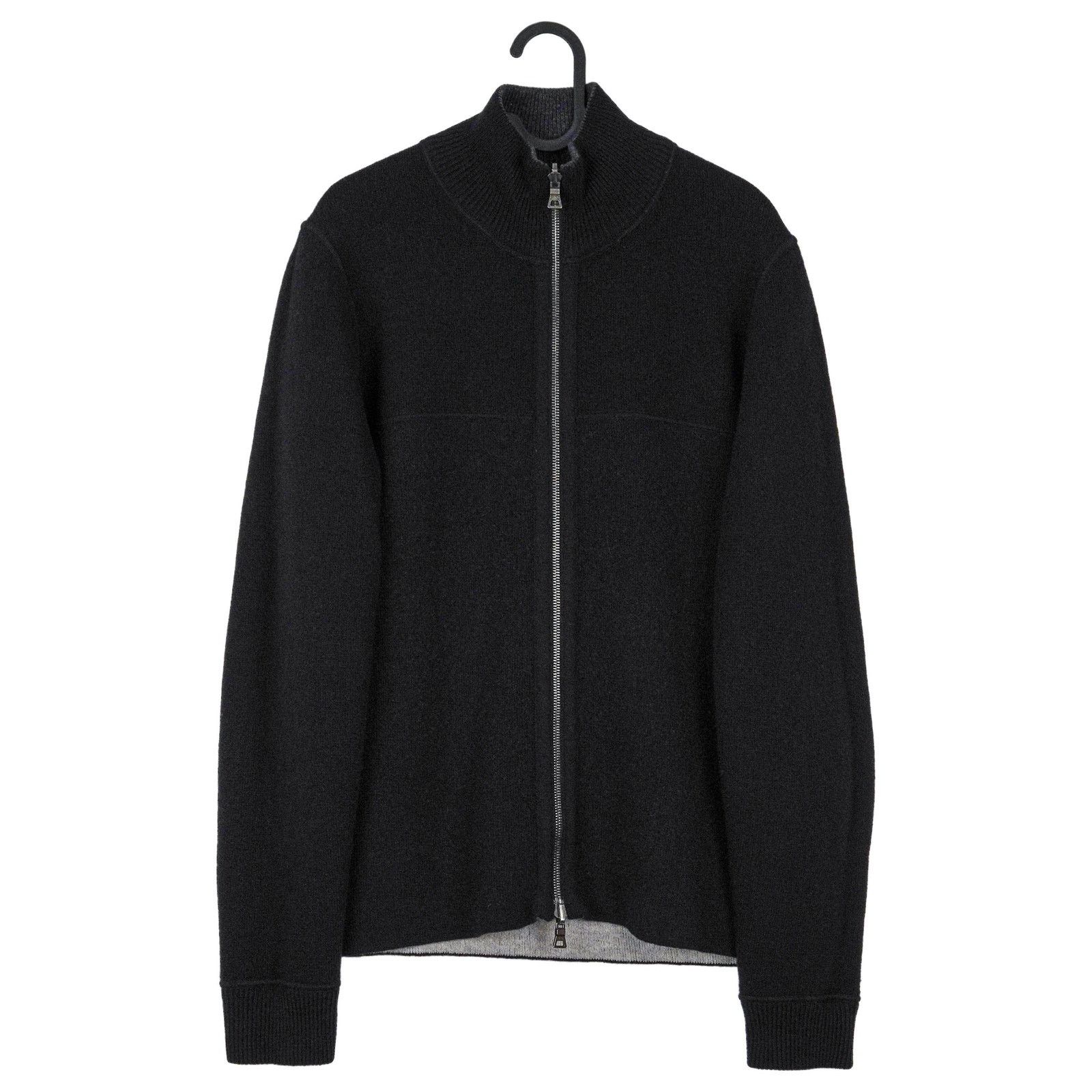 Prada Prada Milano Black Gray Wool Knit Reverse Double Zip Sweater Size US M / EU 48-50 / 2 - 1 Thumbnail