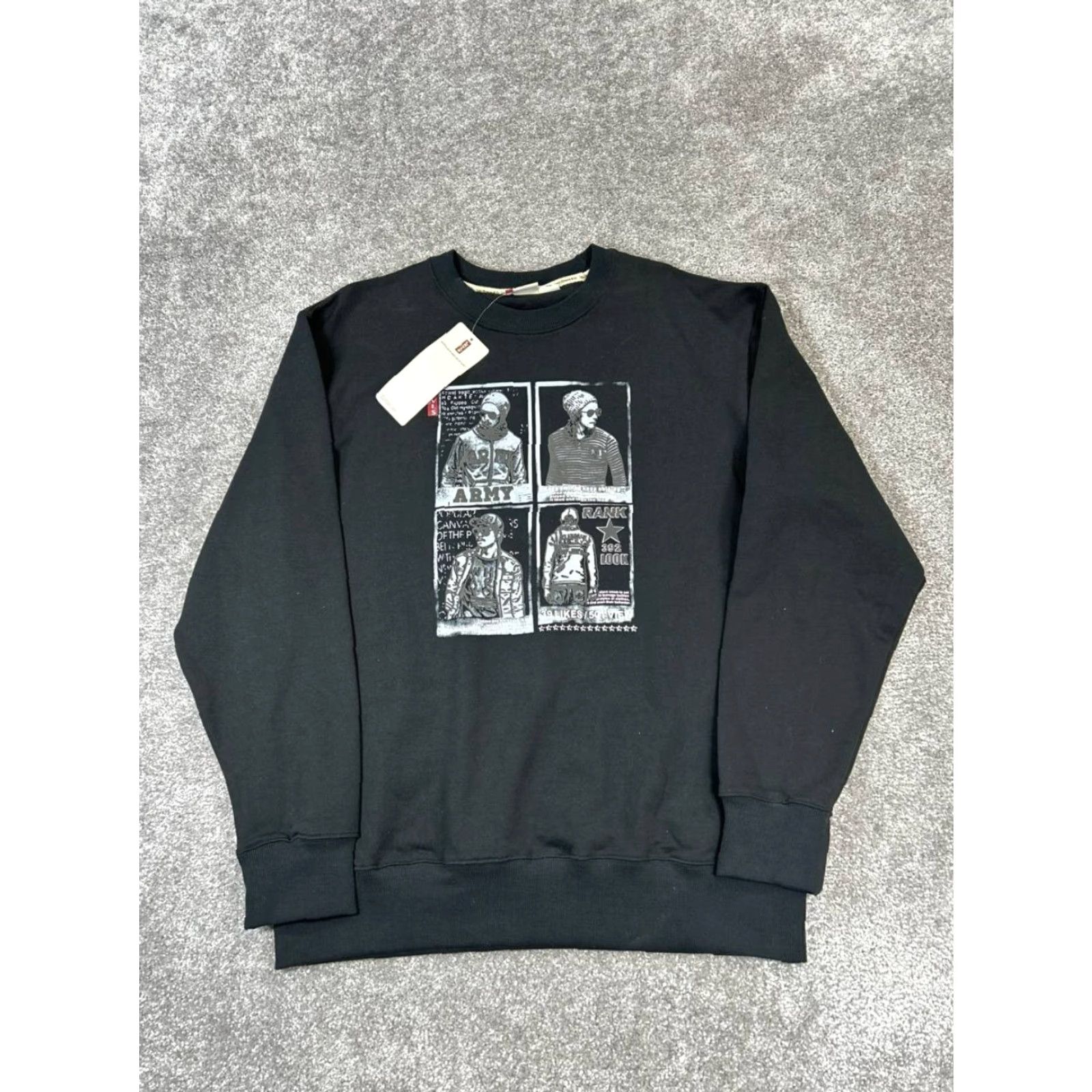 Levi's VINTAGE Levi's Sweatshirt Mens 2XL Black Cotton Millennial 2000s New Graphic Print Pullover Crew Neck Size US XXL / EU 58 / 5 - 2 Thumbnail