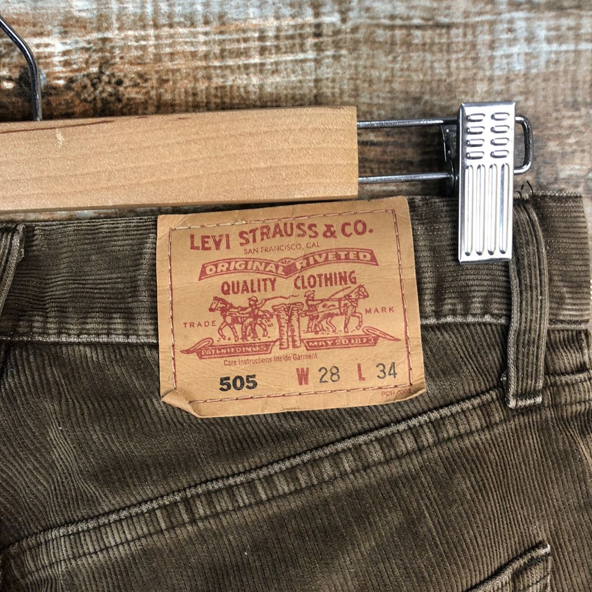 Levi's DL Levis 505 custom Brown Conduroy Jeans #C636 Size US 28 / EU 44 - 18 Thumbnail