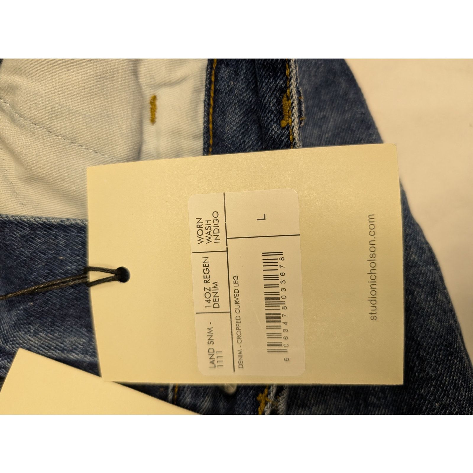 Studio Nicholson o1rshd1 Cropped Curved Leg Denim Jean in Wash Indigo Size US 34 / EU 50 - 13 Thumbnail