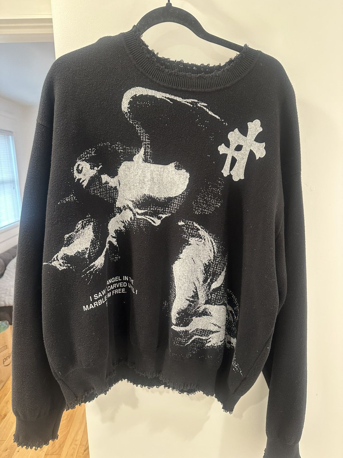 Other Wholeopolis Wings of Protection Black Knit Sweater Jacket Size US L / EU 52-54 / 3 - 2 Thumbnail
