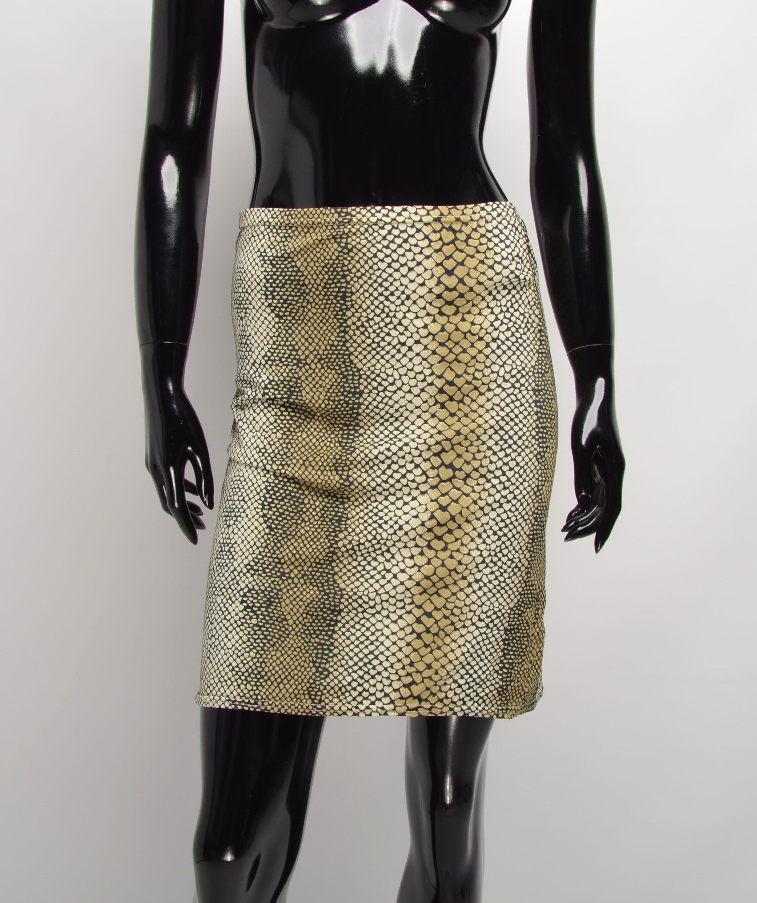 Vintage Vintage French Snake Printed Mini Skirt Size 26" / US 2 / IT 38 - 1 Thumbnail