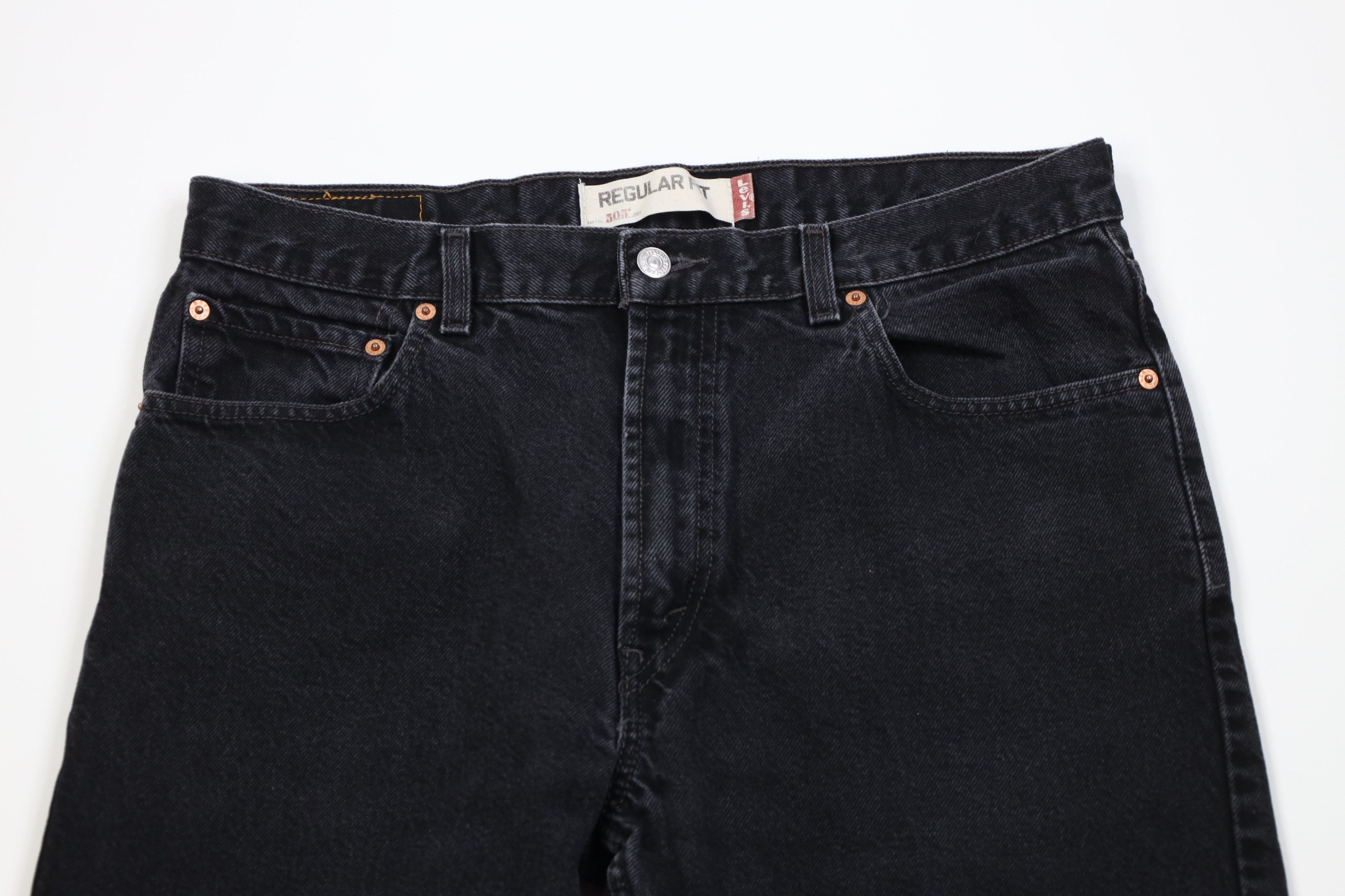 Levi's Vintage Y2K Levis 505 Regular Straight Leg Denim Jeans Black Size US 36 / EU 52 - 2 Thumbnail