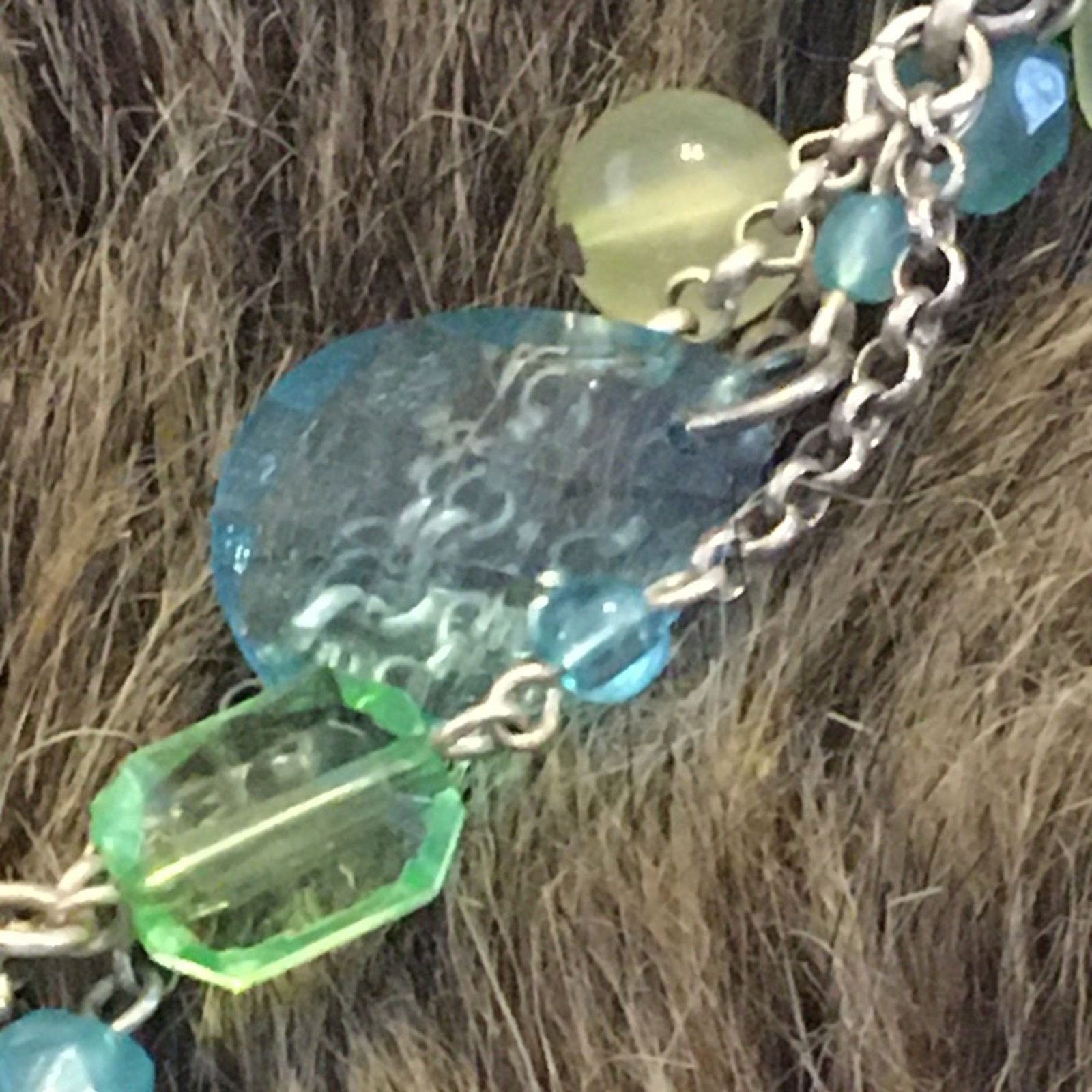 Jewelry Green and blue faceted bead chandelier necklace Size ONE SIZE - 8 Thumbnail
