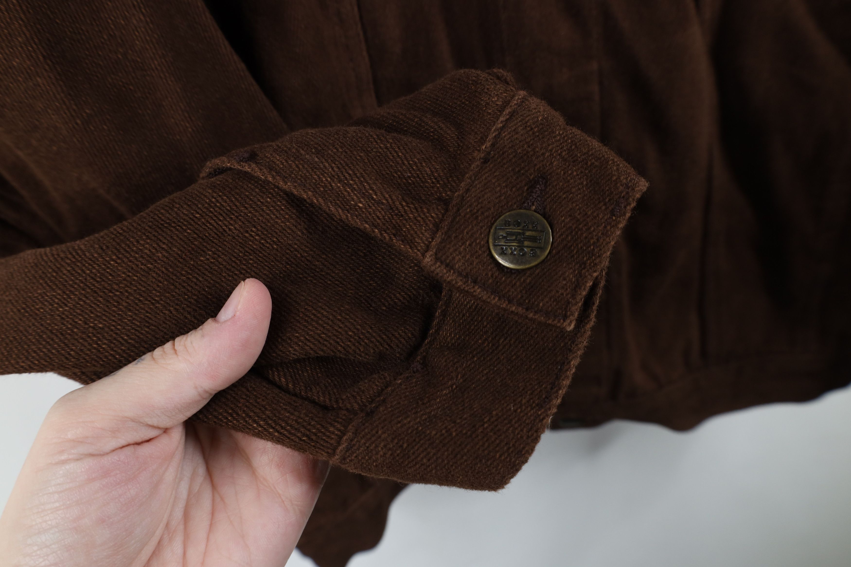 Vintage Vintage 90s Streetwear Fit Hooded Denim Trucker Jacket Brown Size US L / EU 52-54 / 3 - 6 Thumbnail