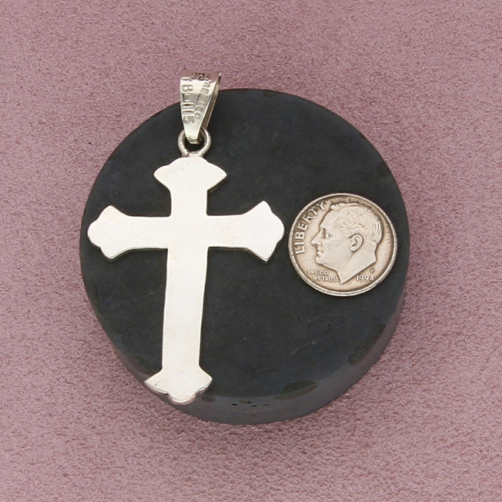 Sterling Silver taxco mexico sterling silver vintage large cross pendant Size ONE SIZE - 3 Thumbnail