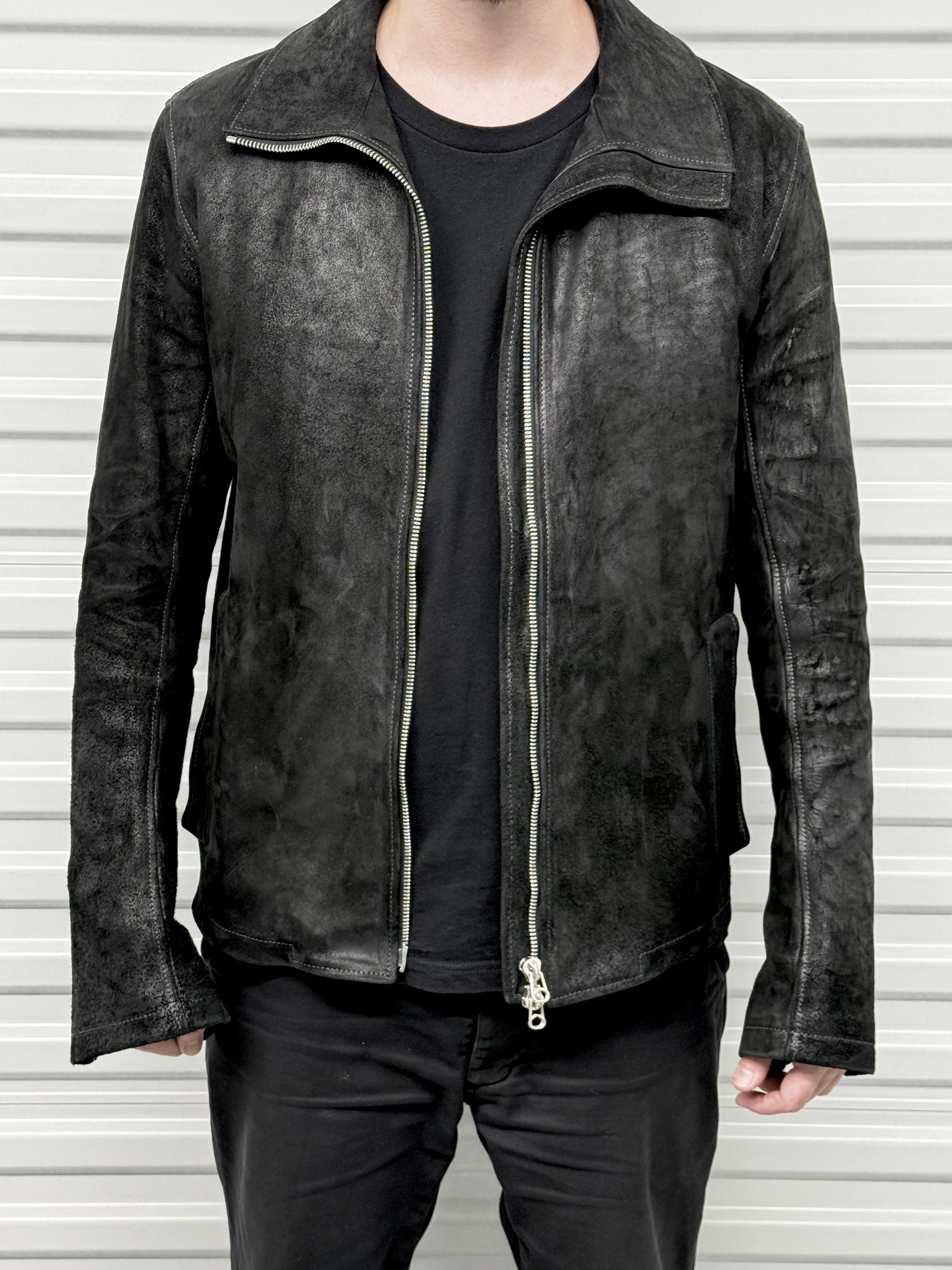 Deepti Cordovan Horse Leather Jacket Membrane Black Size 52 m-l Size US M / EU 48-50 / 2 - 20 Thumbnail