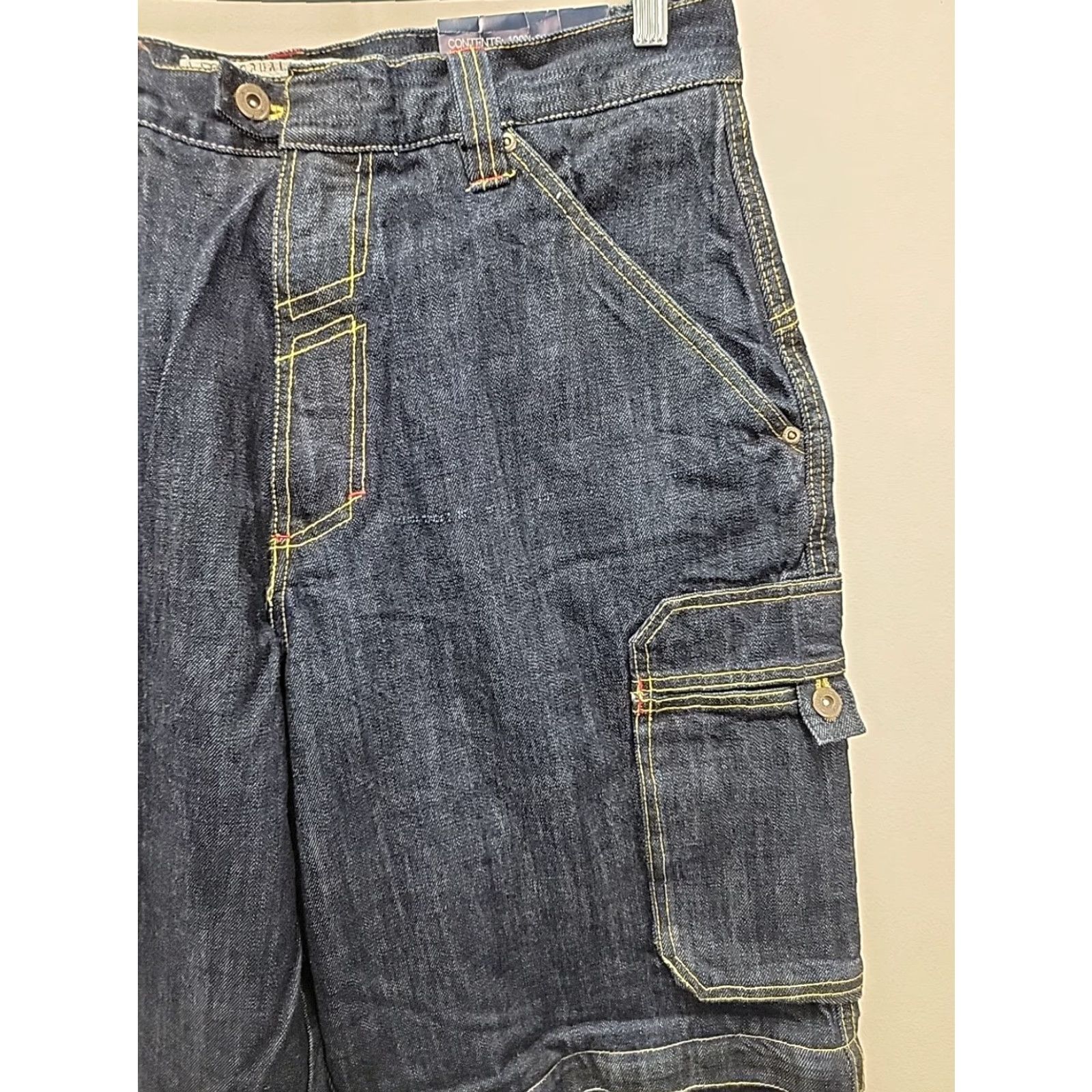 Denime VINTAGE ESCO Dungarees Jeans Mens W34 Heavy Denim Baggy Zip Off Convertible Shirt Size US 34 / EU 50 - 5 Thumbnail
