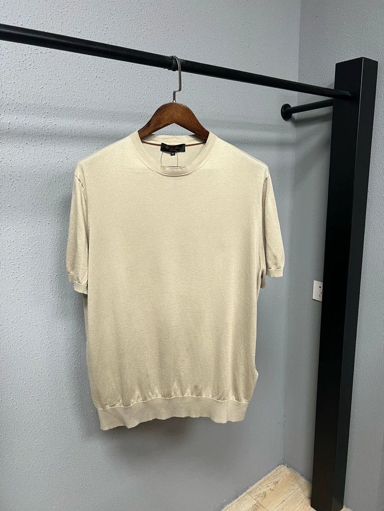 Loro Piana Loro Piana Beige Sea Island Cotton T-shirt Size US XL / EU 56 / 4 - 1 Thumbnail