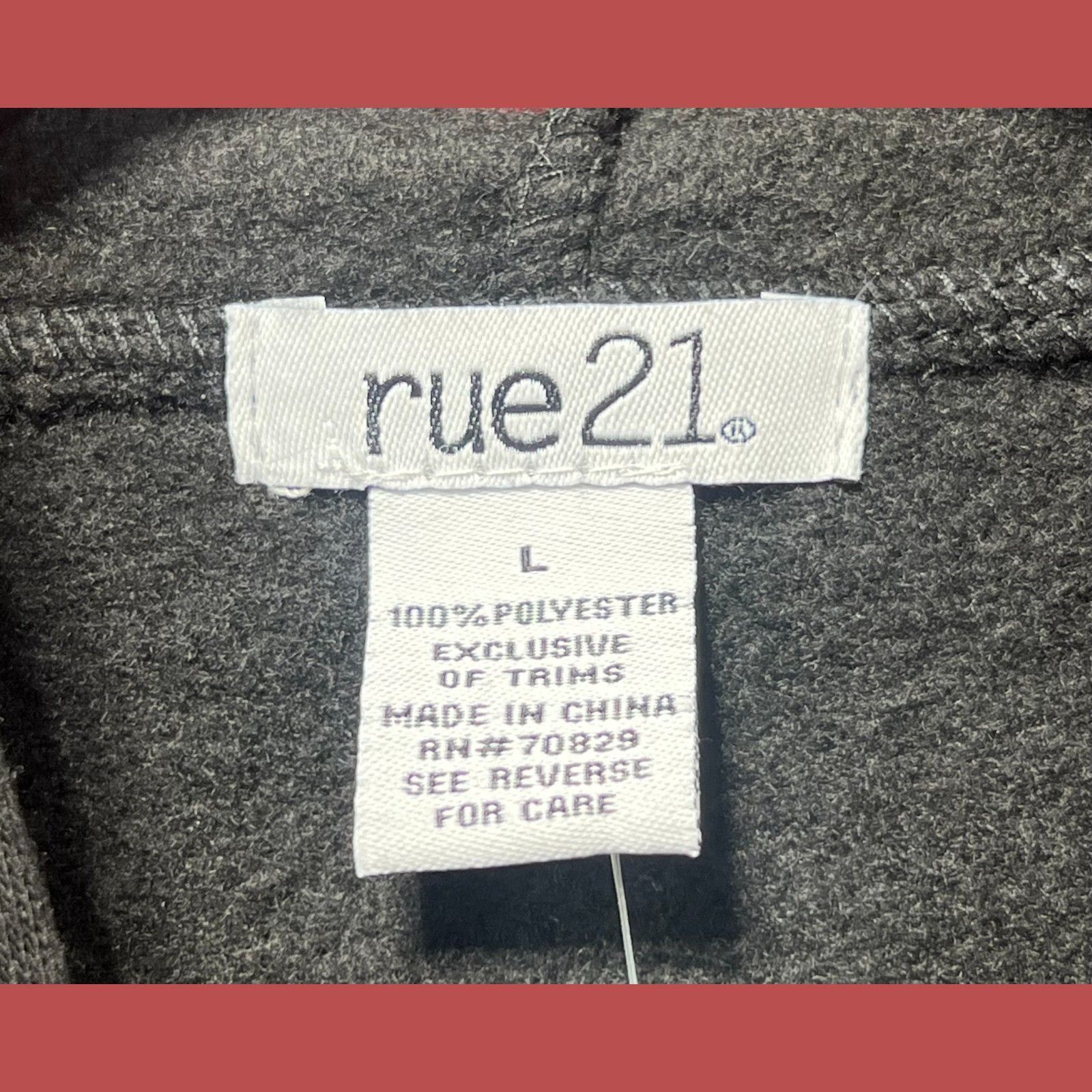 rue21 Rue 21 - Men's Long Sleeve Hooded Sweatshirt - Black - Large Size US L / EU 52-54 / 3 - 9 Thumbnail