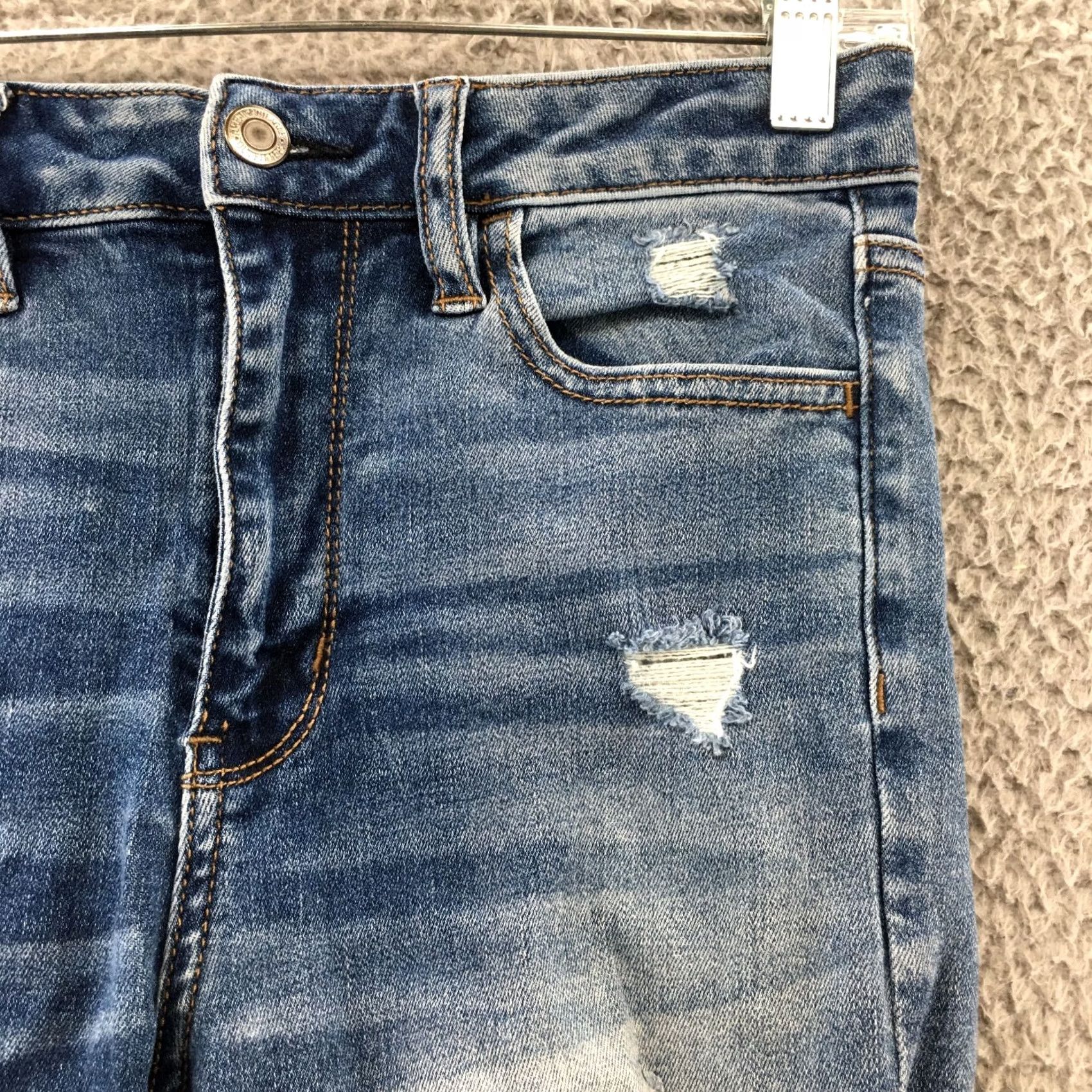 American Eagle Outfitters American Eagle Outfitters Jegging Jeans Womens 4S Blue Denim High-Rise Comfort Stretch Pockets Button Regular 28x25``` Size 27" / US 4 / IT 40 - 5 Thumbnail