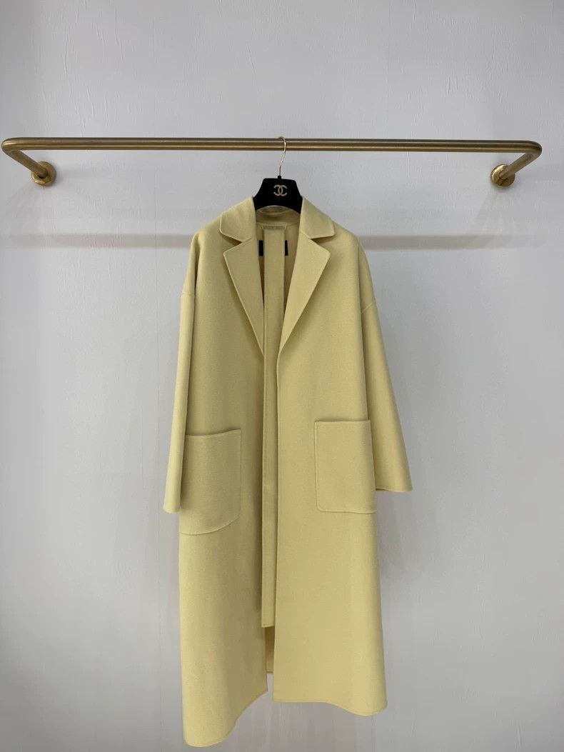Loro Piana LORO PIANA Chicken yellow 100% cashmere coat Size XXS / US 00 / IT 34 - 1 Thumbnail