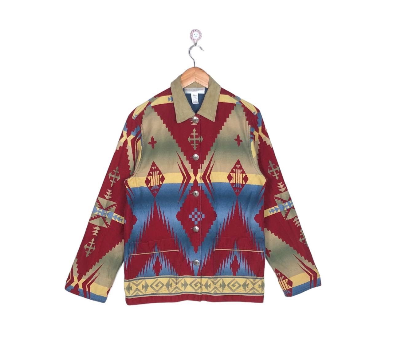 Native Jones New York Vintage Southwestern Aztec Denime Jacket Size US M / EU 48-50 / 2 - 1 Thumbnail