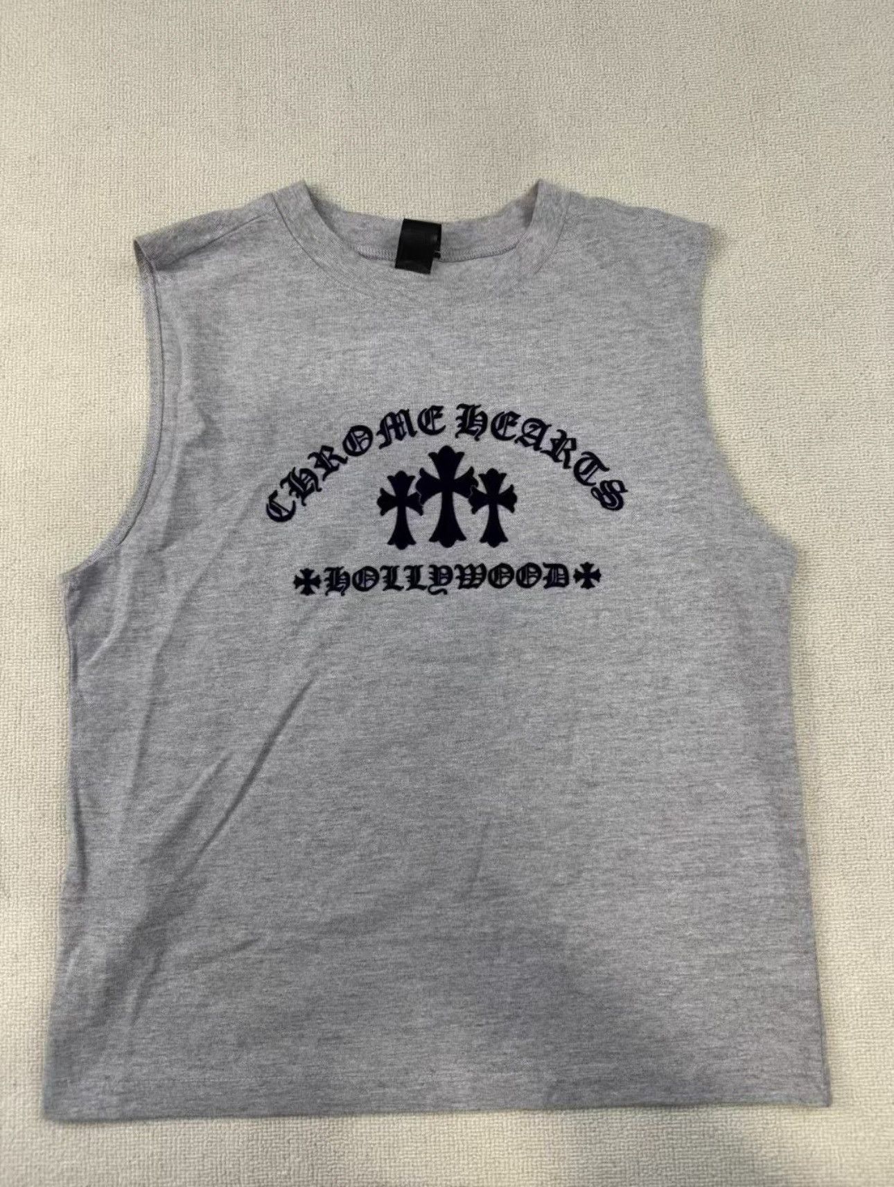 CHROME HEARTS ノースリーブ Tシャツ グレー Chrome Hearts Chrome Hearts Triple Cross Tank Top Tee in Gray