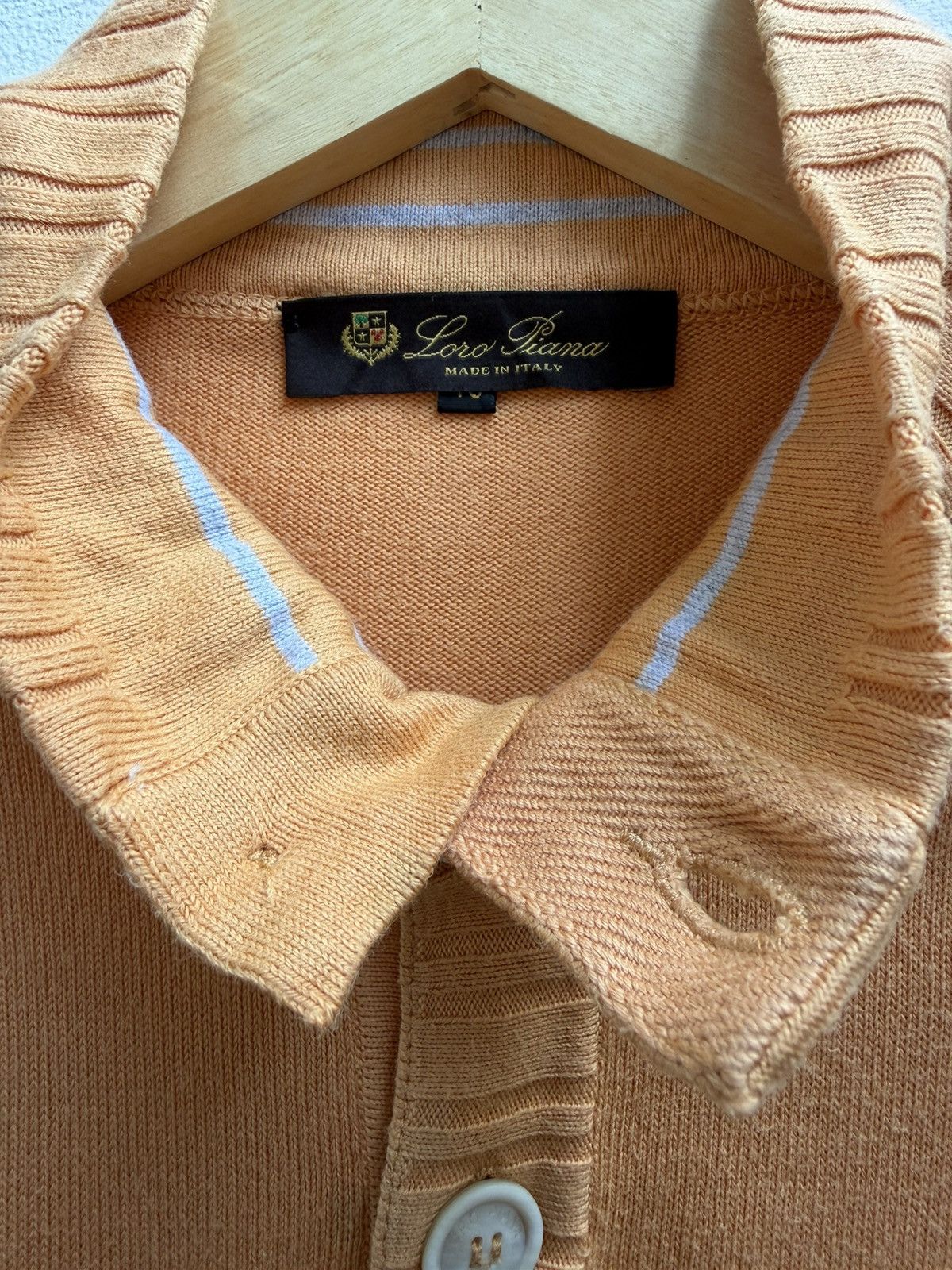 Loro Piana Loro Piana Button Mock Neck Sweater Peach Orange Size US M / EU 48-50 / 2 - 5 Thumbnail