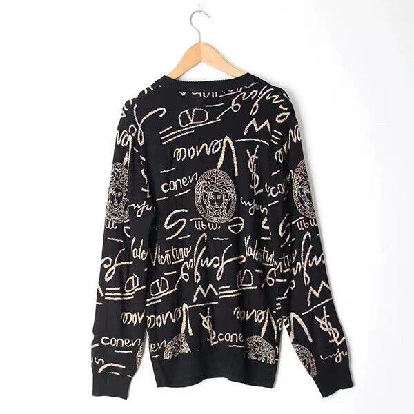 Versace Versace Men's Wool Graphic Sweater - dmc Size US M / EU 48-50 / 2 - 1 Thumbnail