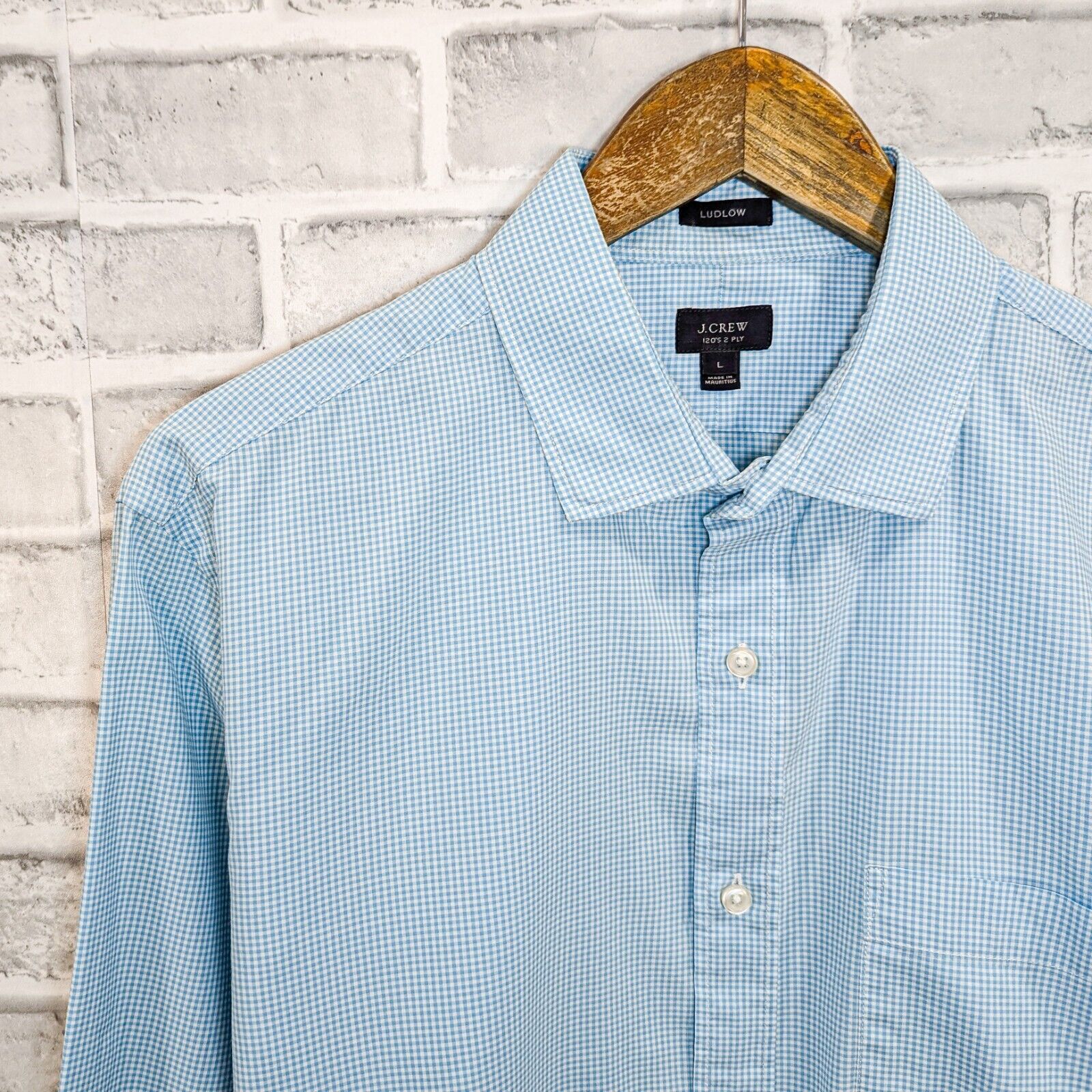 J.Crew J.Crew Ludlow Men's Button up Shirt in Light blue mini check Size US L / EU 52-54 / 3 - 5 Thumbnail