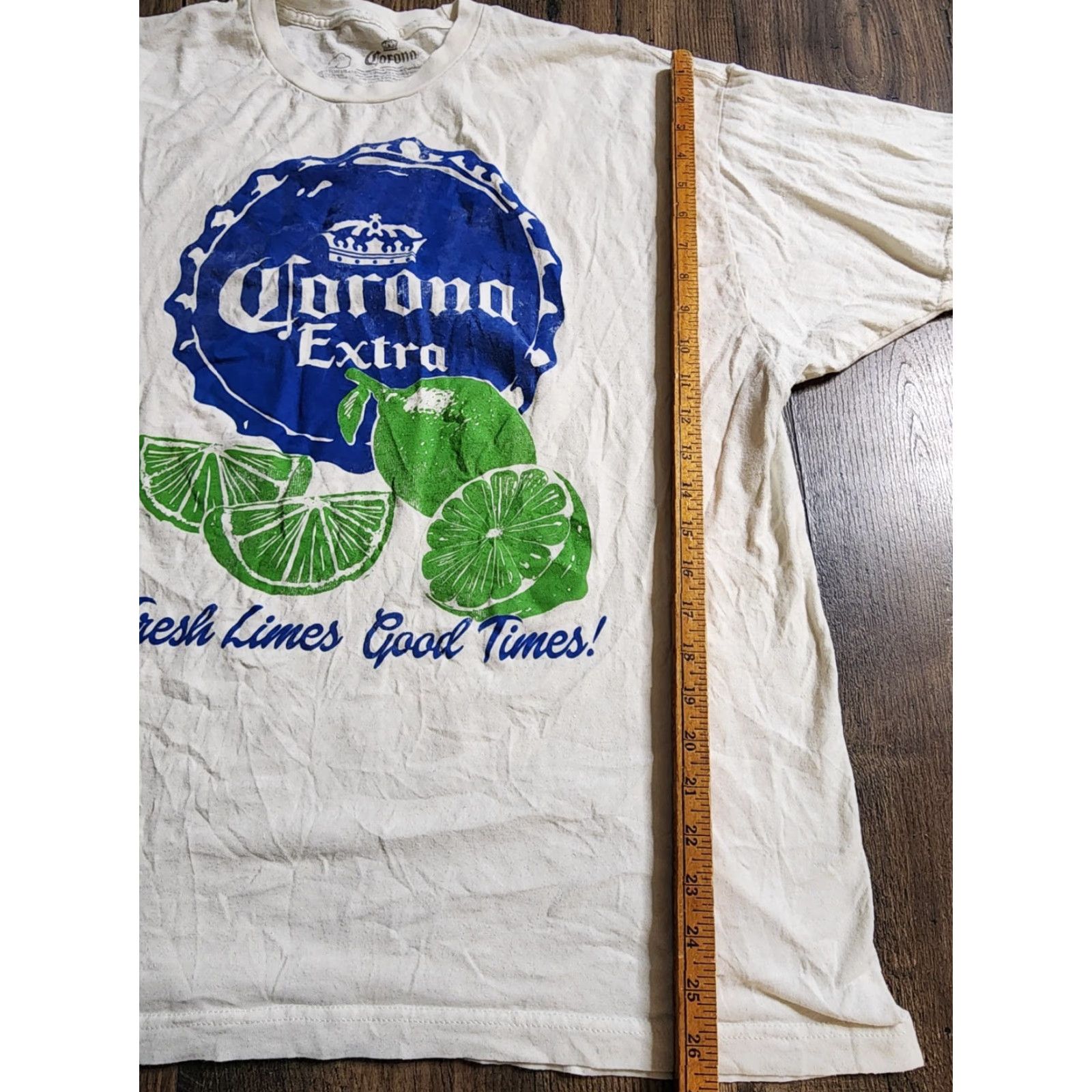 Vintage Corona Extra Beer Graphic Print T-Shirt Mens 2XL Beige Cotton Crew Neck Short Sleeve Size US XXL / EU 58 / 5 - 4 Thumbnail