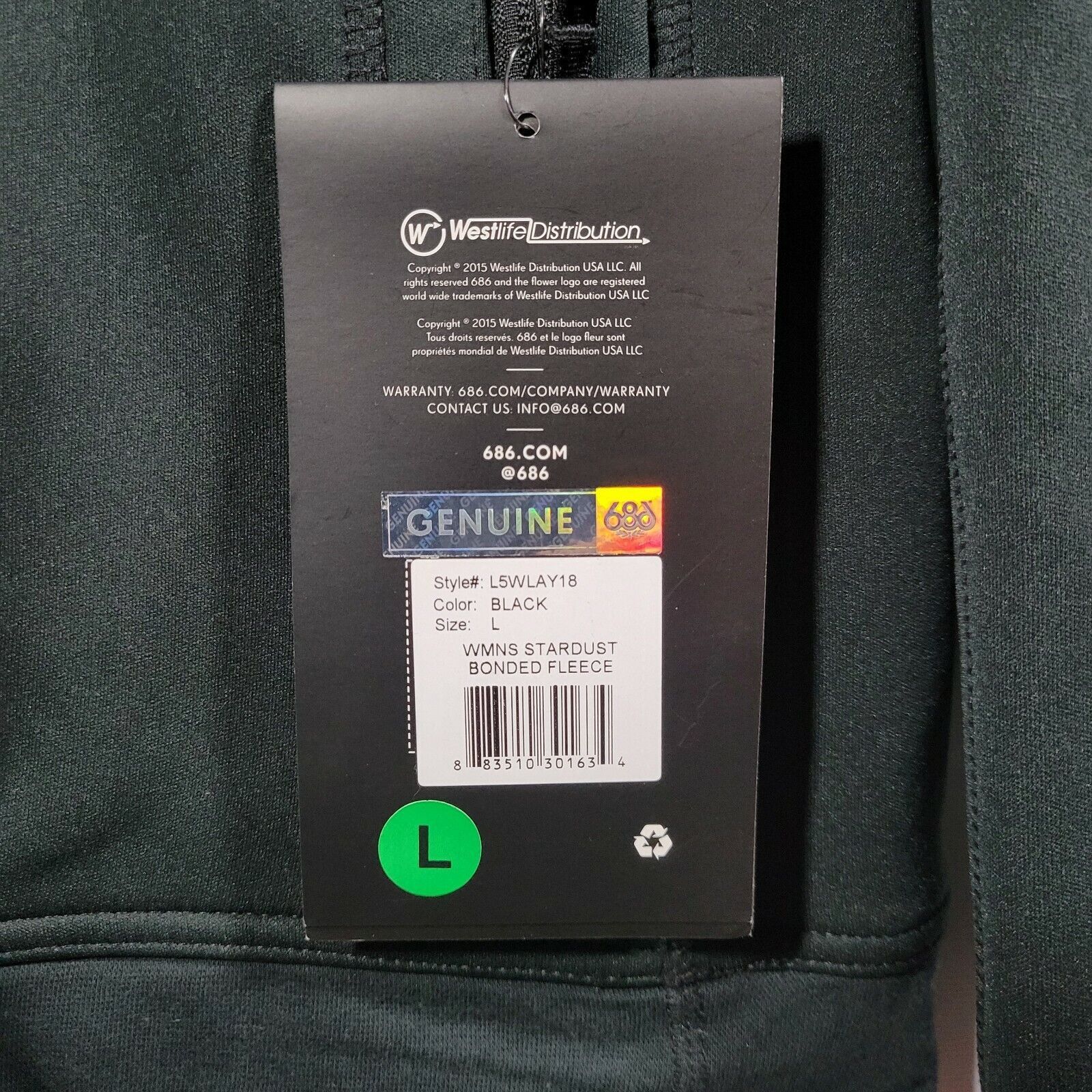 686 NEW 686 Women Stardust Bonded Fleece Full Zip Jacket Black L Size L / US 10 / IT 46 - 5 Thumbnail
