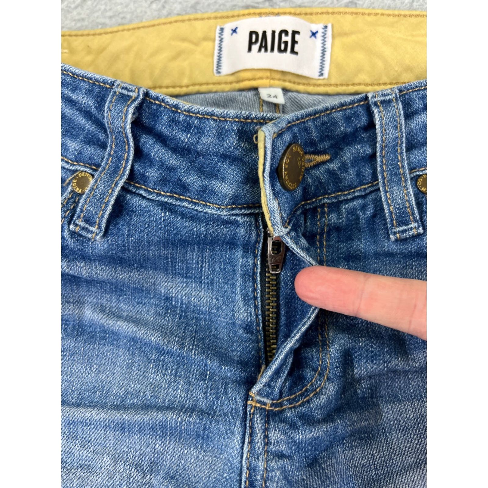 Paige Paige Skyline Jeans Womens 24 Denim Blue Low Rise Ankle 28in Slim Cotton 5-Pocket Jeans Modern American Womens Size 42" / US 20 - 5 Thumbnail