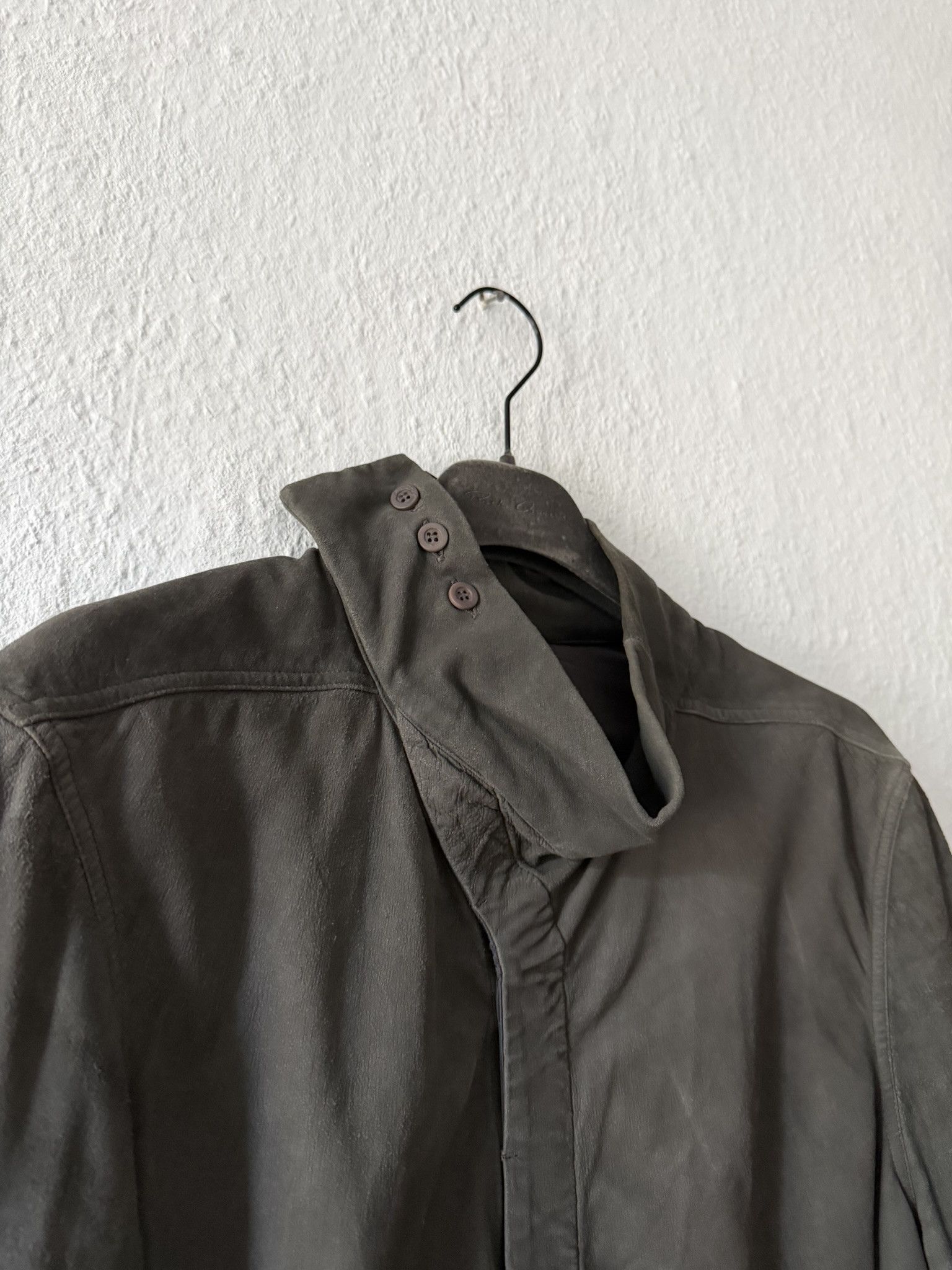 Rick Owens F/W 16 “MASTODON” Blistered Lamb Leather Trench Shirt L/54 Size US L / EU 52-54 / 3 - 6 Thumbnail